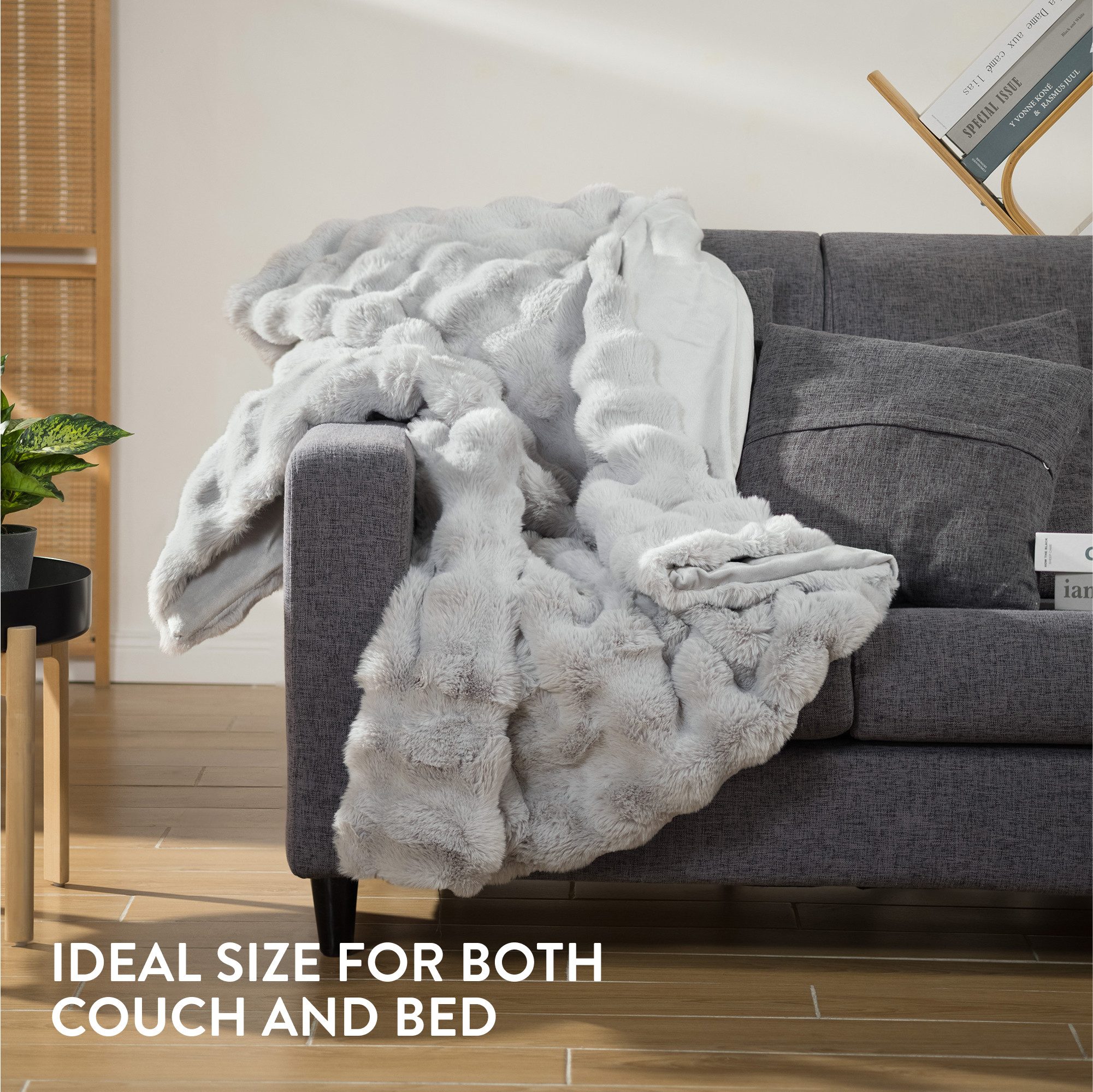 Überwurf Kunstfelldecke 127 x 152 cm - weiche Kunstfell Decke Felloptik, HO günstig online kaufen
