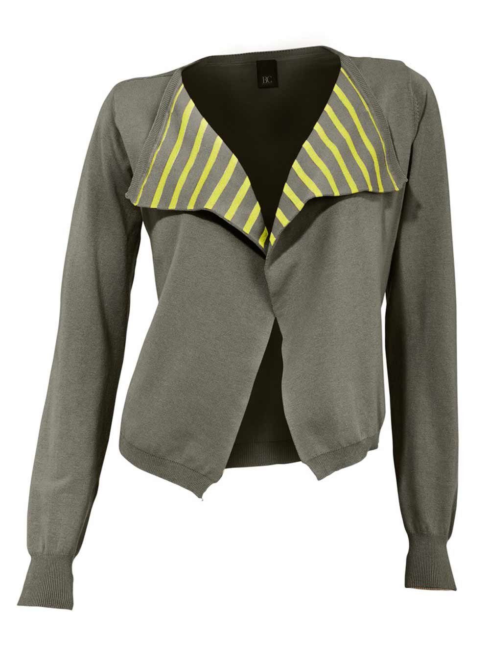 B.C. Best Connection by heine Strickjacke Heine-Best Connections Damen Strickjacke, khaki-gelb