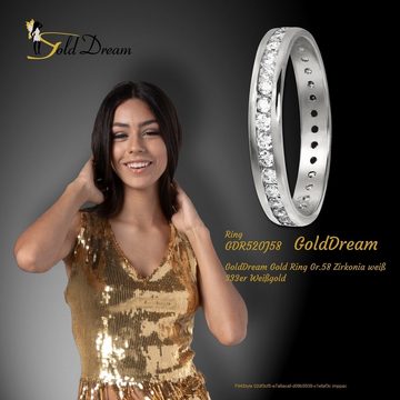 GoldDream Goldring GoldDream Gold Ring Gr.58 weiß (Fingerring), Damen Ring Zirkonia aus 333 Weißgold - 8 Karat, Farbe: silber, weiß