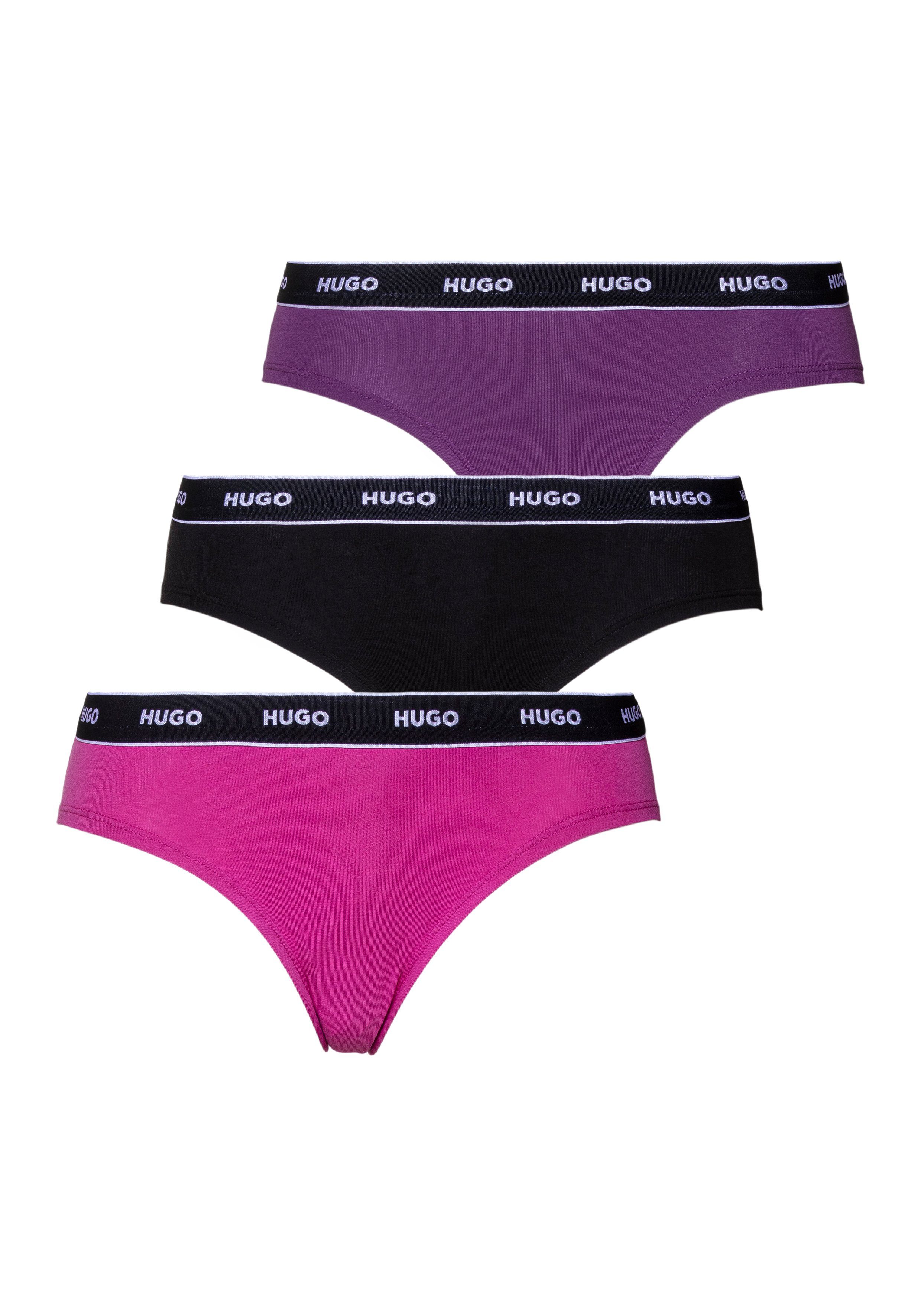 HUGO Slip TRIPLET BRIEF STRIPE (Packung, 3-St., Logobund 3er-Pack) Open-Miscellaneous985 mit kontrastfarbenem