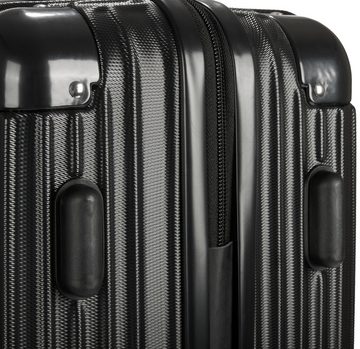 BRUBAKER Kofferset London - Reisekoffer Set inklusive Handgepäck - Hartschalen Koffer, 4 Rollen, (ABS Trolleys (M, L, XL), 3 tlg), mit Zahlenschloss, 4 Rollen und Komfort Tragegriffen
