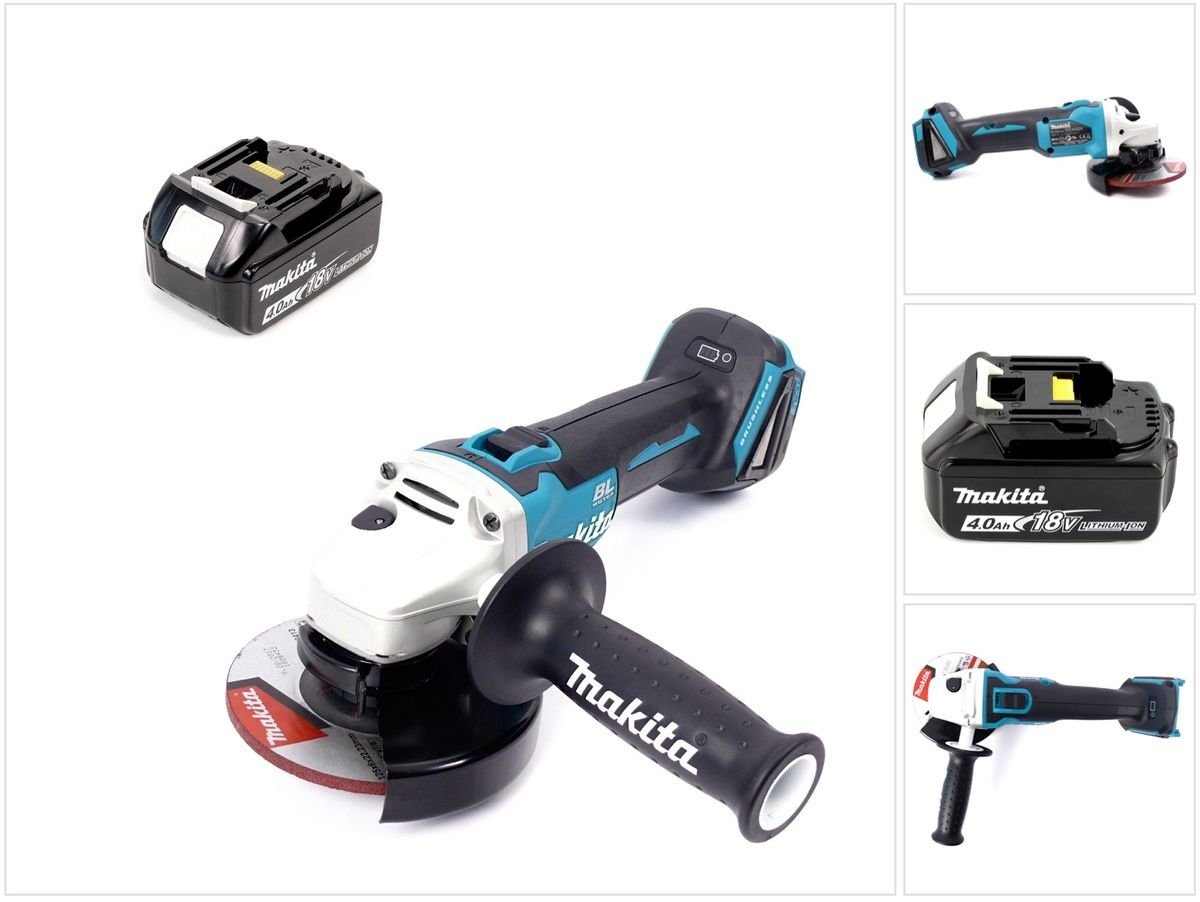 Winkelschleifer 4,0Ah 1x 504 Winkelschleifer M1 Makita 125mm Brushless Akku DGA 18V - + Akku