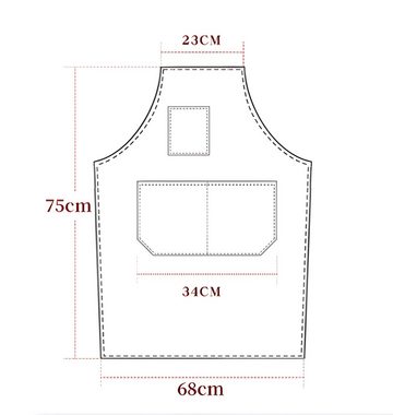 Mrichbez Kochschürze Verstellbare Schürze mit 3 Taschen, (1-tlg)