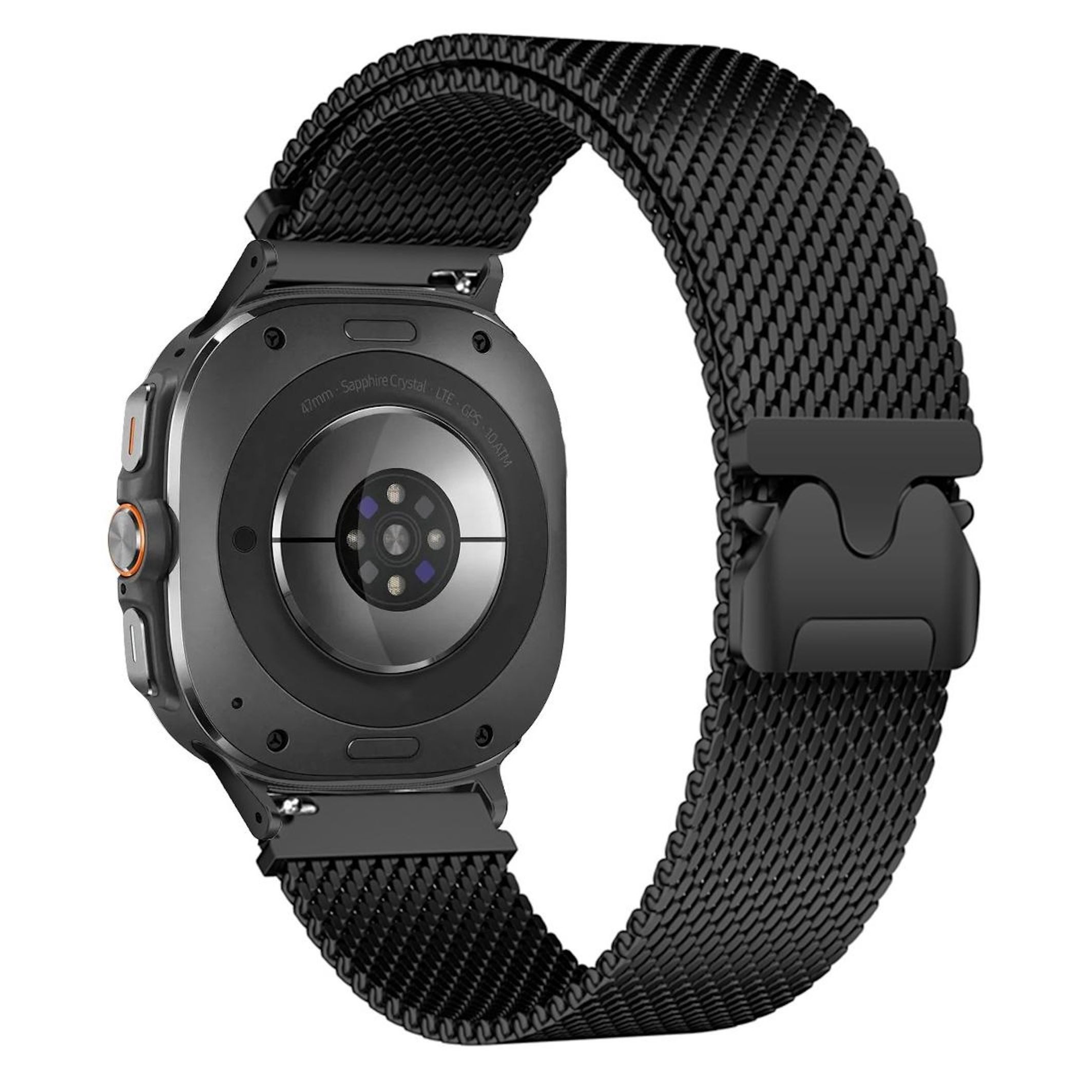Wigento Smartwatch-Armband Edelstahl für Samsung Galaxy Watch 9 / 8 8Classic Parachute Verschluss, Milanese Geflecht, verstellbar, Parachute Verschluss