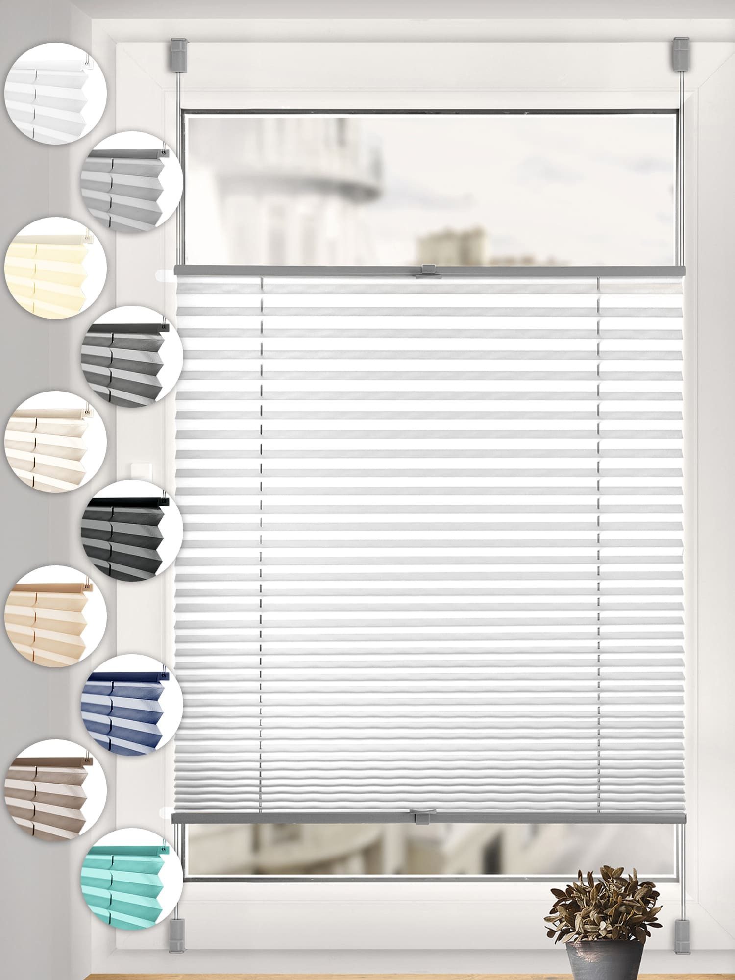 Sonello Plissee ohne Bohren Rollo Klemmfix für Fenster & Tür Lichtschutz, b günstig online kaufen