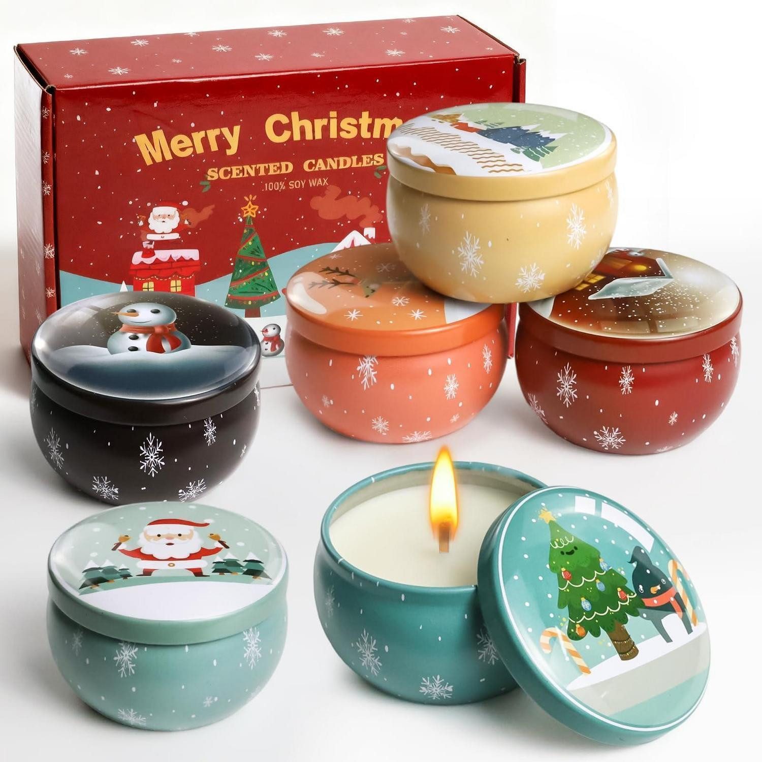 LuxusKollektion Duftkerze Duftkerzen Geschenkset Weihnachten 6er Set