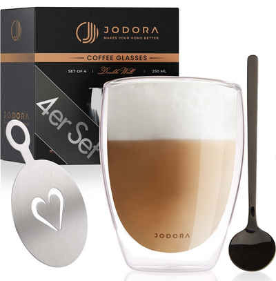 JODORA Latte-Macchiato-Glas Latte Macchiato Скло doppelwandig {4 x 350ml}