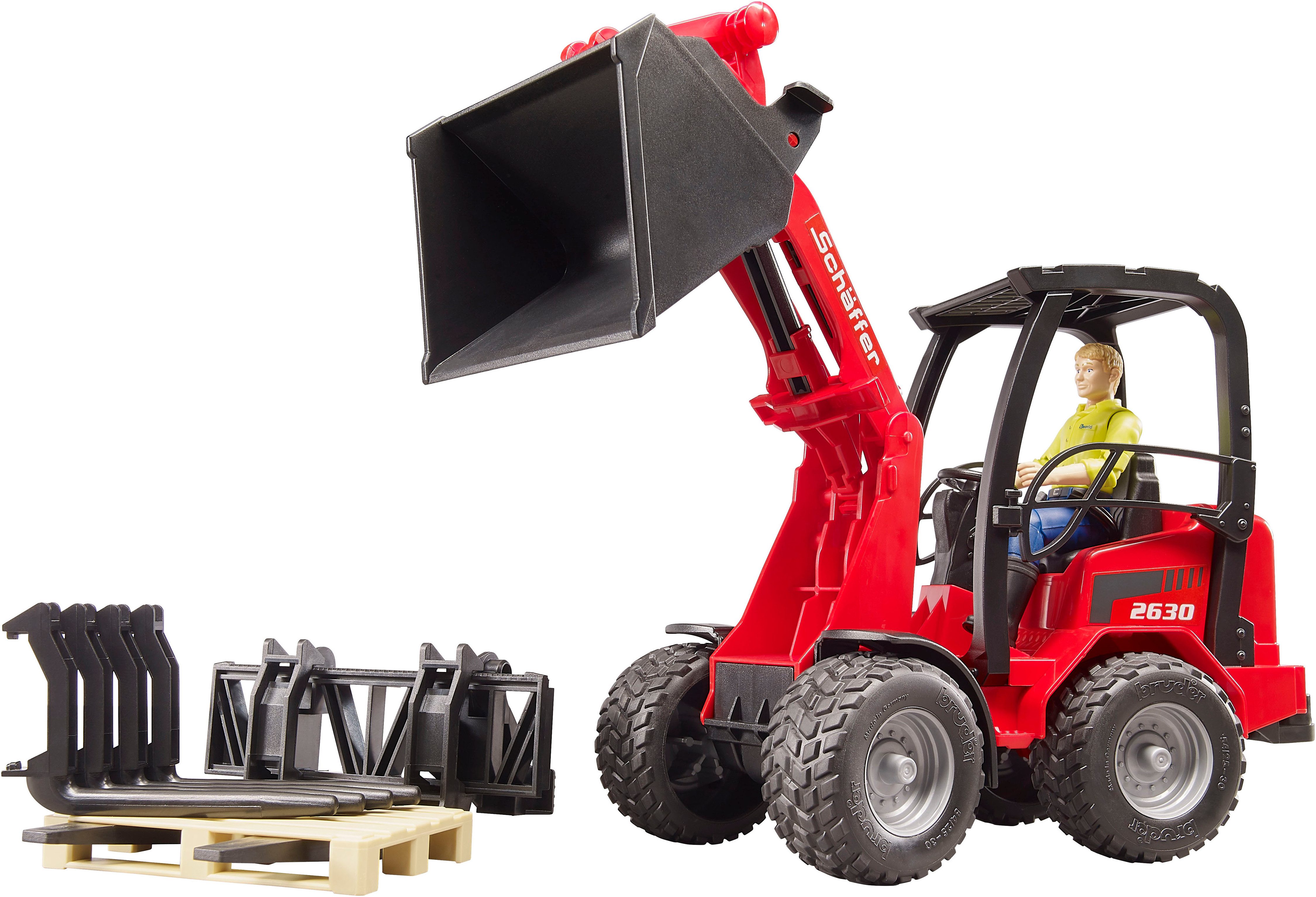 Bruder® Spielzeug-Bagger Schäffer Hoflader 2630 mit Figur und Zubehör (0219 günstig online kaufen