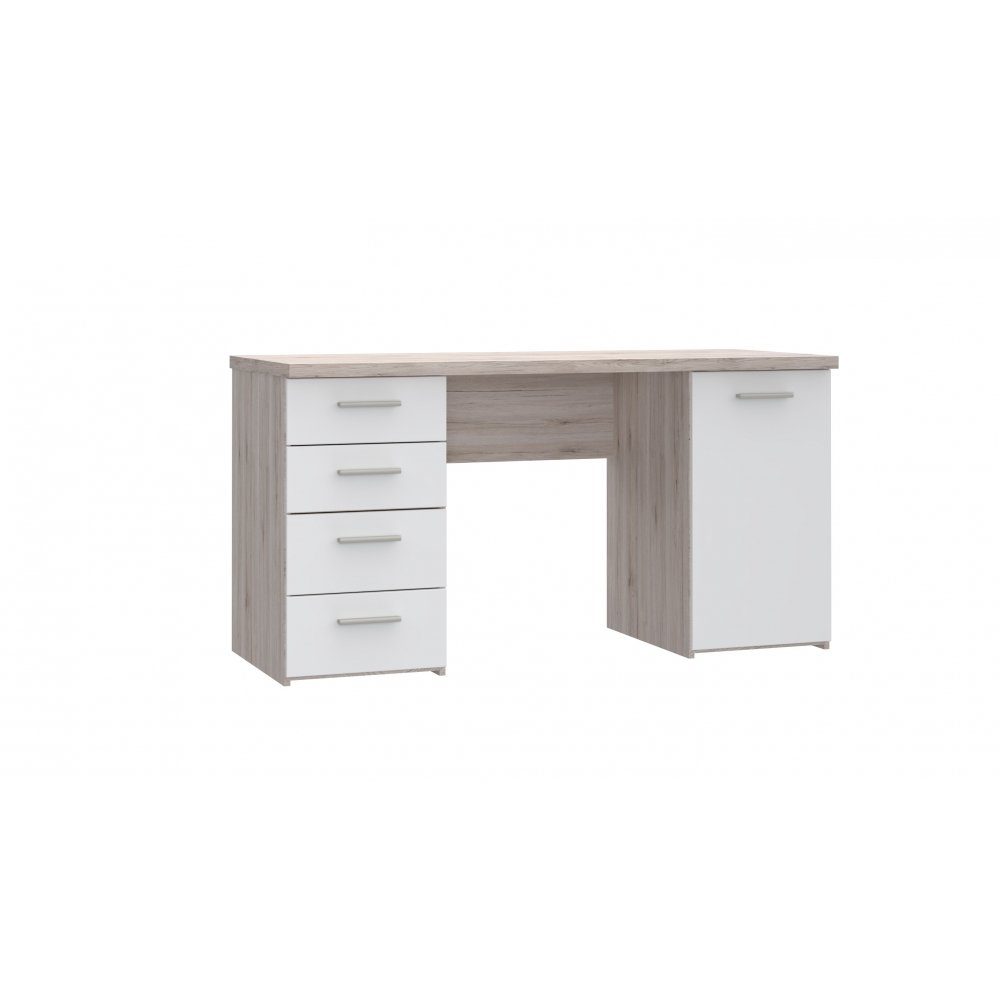 cm Schreibtisch Arbeitstisch Tisch Bürotisch PC Möbel 145 Forte Dekor Weiß Sandeiche - Schreibtisch Beach /