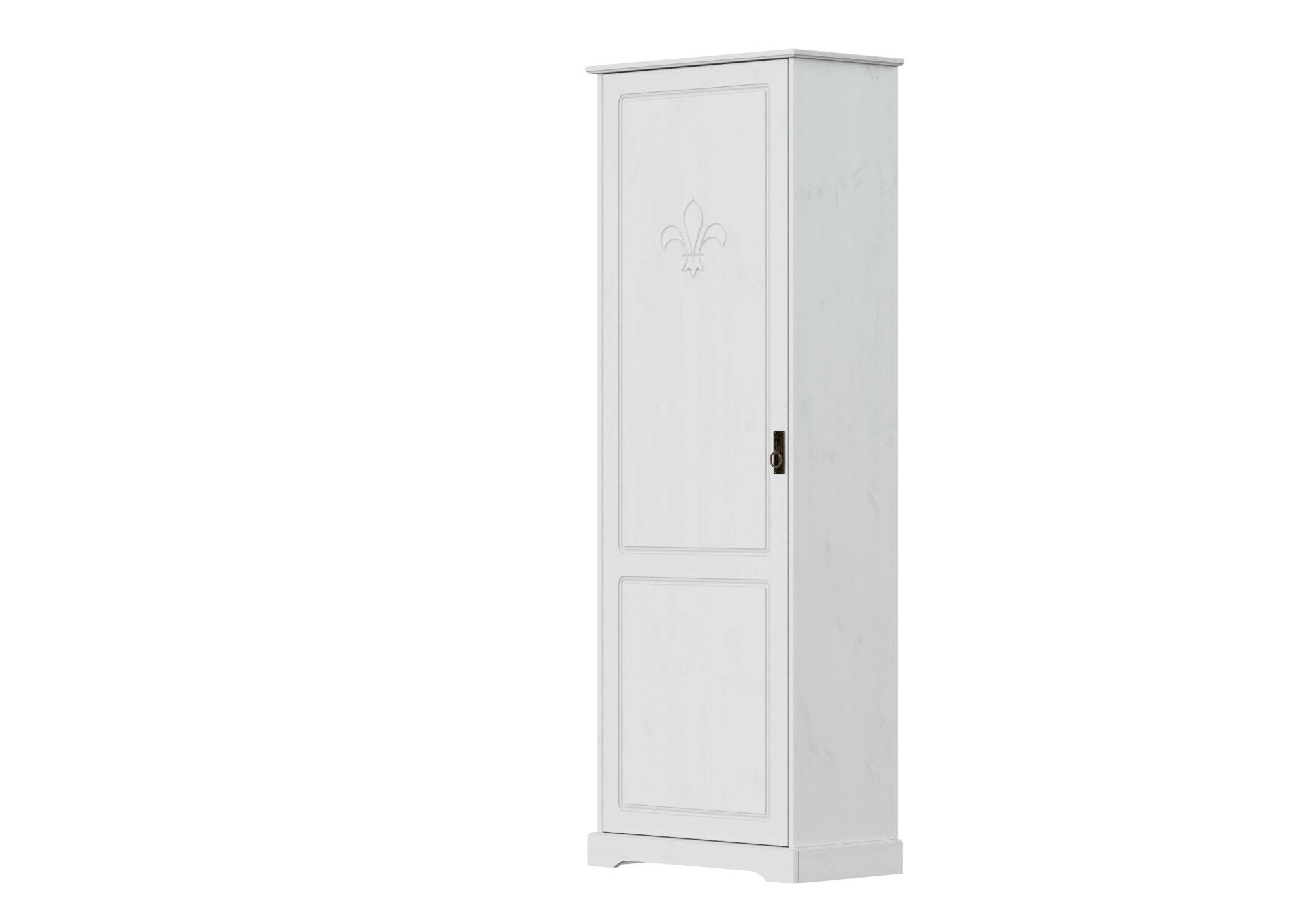 OTTO home Garderobenschrank Lille Mehrzweckschrank Breite/Höhe: 67/187 cm aus massiver Kiefer, mit schöner Lilien-Fräsung, Jugendstil-Griffe