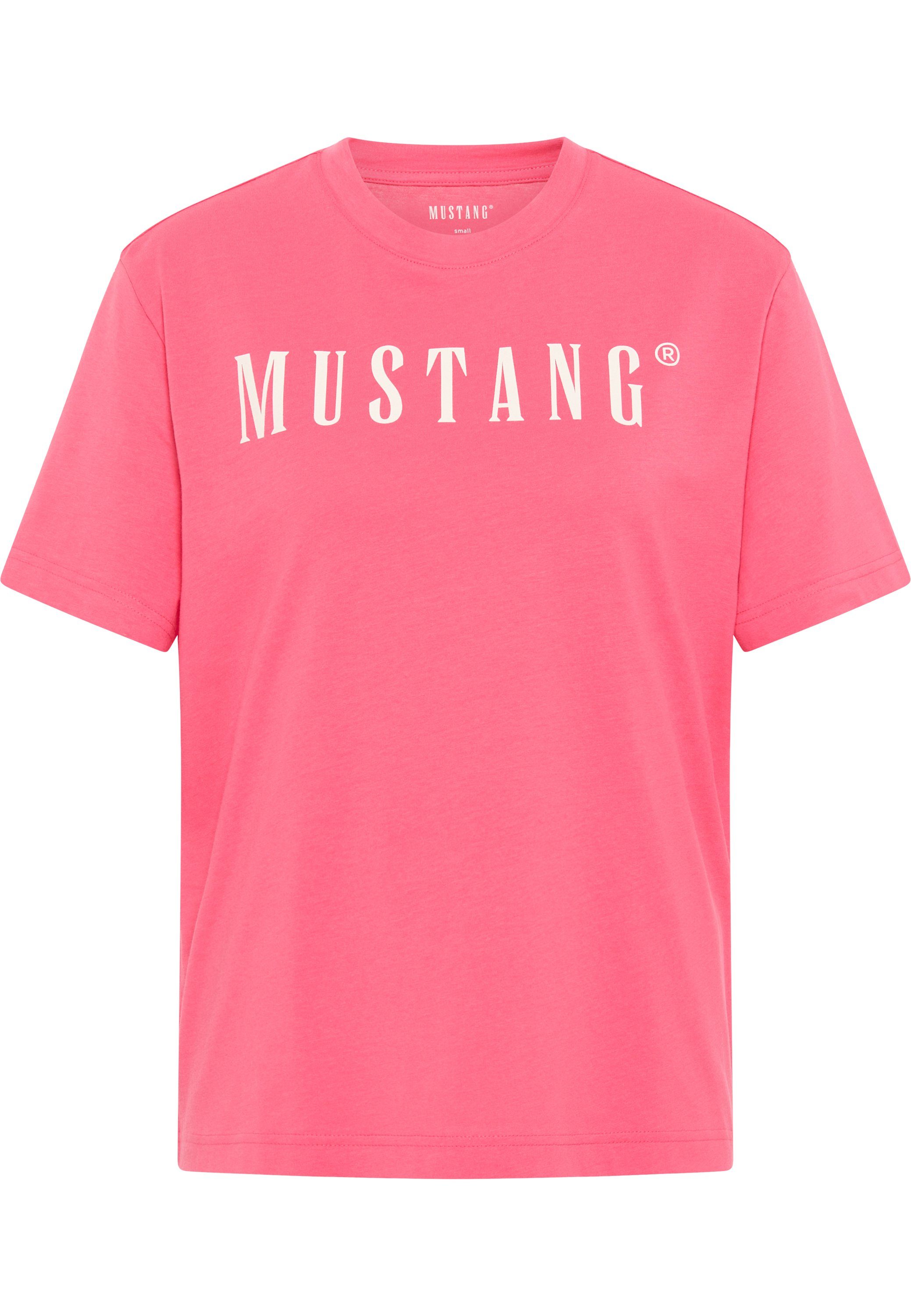 MUSTANG Kurzarmshirt Mustang T-Shirt T-Shirt pink
