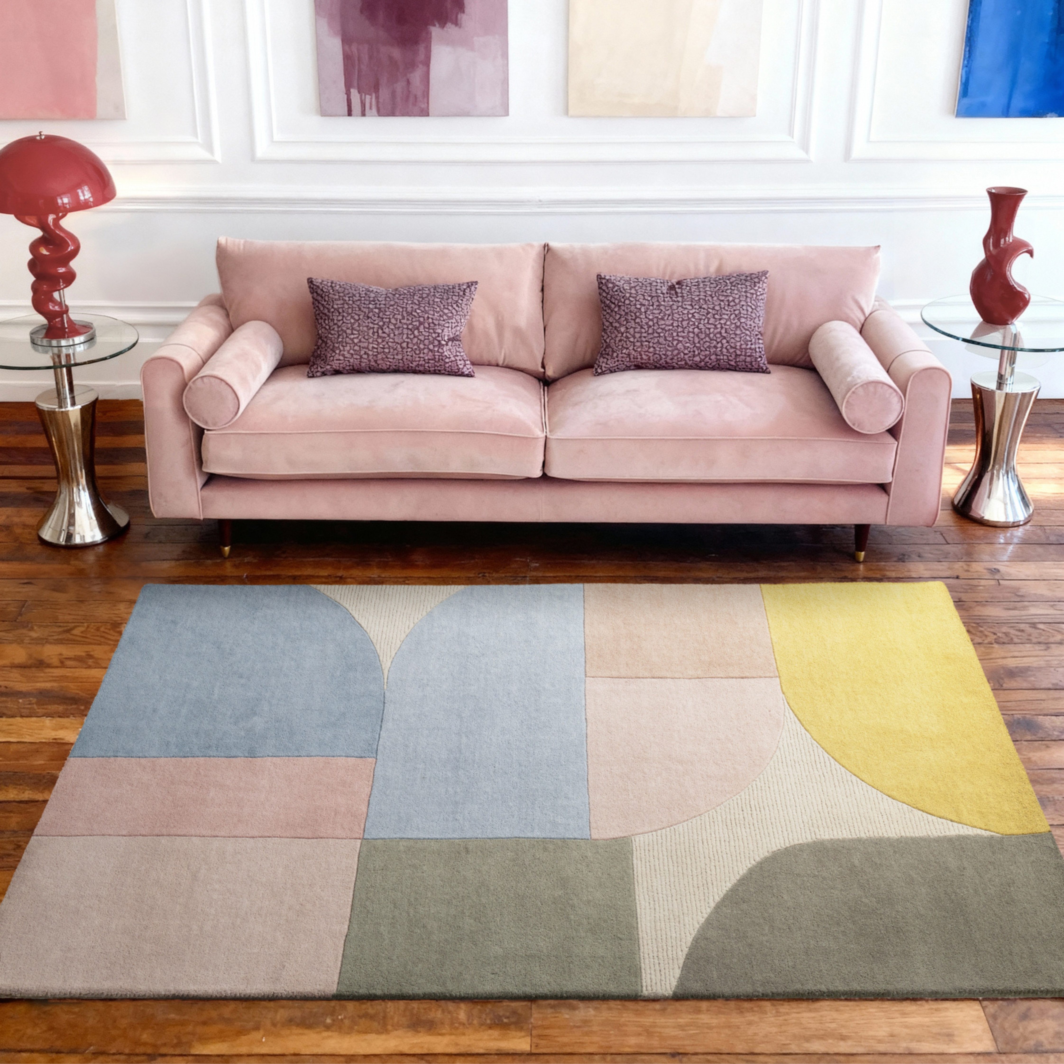 Ted Baker Wollteppich Piccadilly, rechteckig, Höhe: 17 mm, Wolle, Naturteppich, Handgemacht, Wohnzimmer, Schlafzimmer, bunt