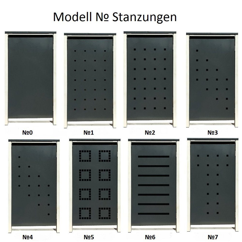 Thumbnail - SRM Design Mülltonnenbox 4 Mülltonnenboxen ohne Stanzung Anthrazitgrau 120L