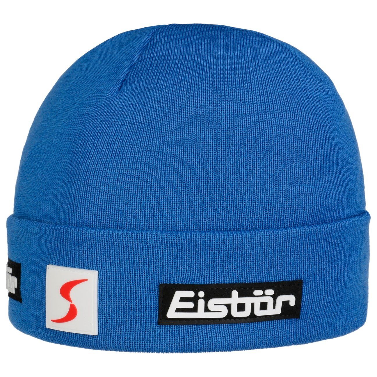 Eisbär Beanie (1-St) Strickmütze mit Umschlag, Made in the EU blau