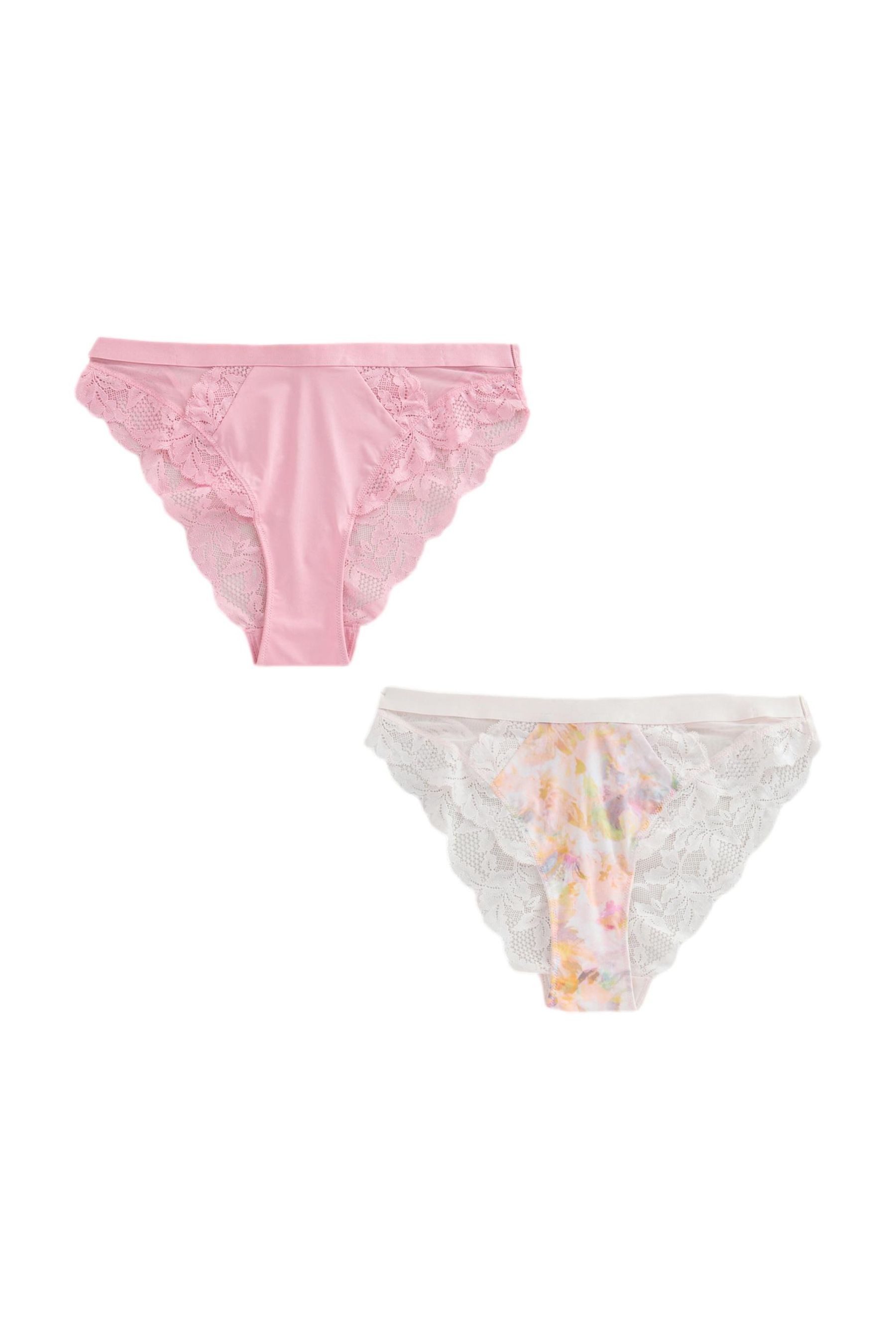 Slip 2er-Pack Slips mit Spitze, hoher Beinschnitt