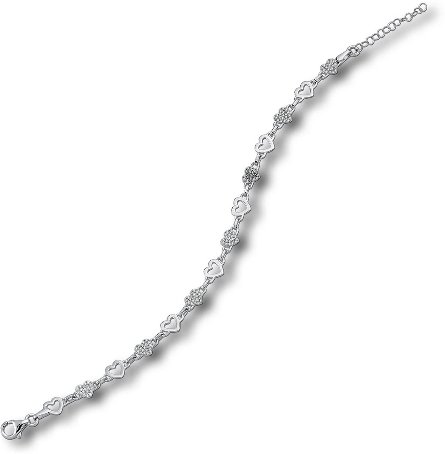 Balia Silberarmband Balia Armband Damen Silber poliert (Armband), Silber Armband (Herzen) ca. 19cm bis 21,5cm, Silber 925
