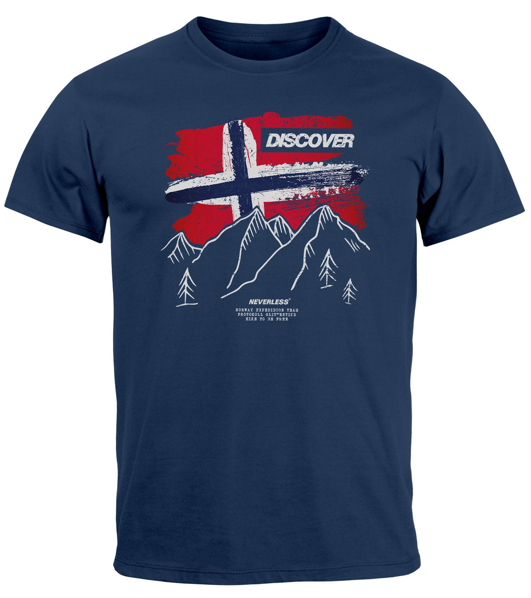 Neverless Print-Shirt Herren T-Shirt Norwegen Flagge günstig online kaufen