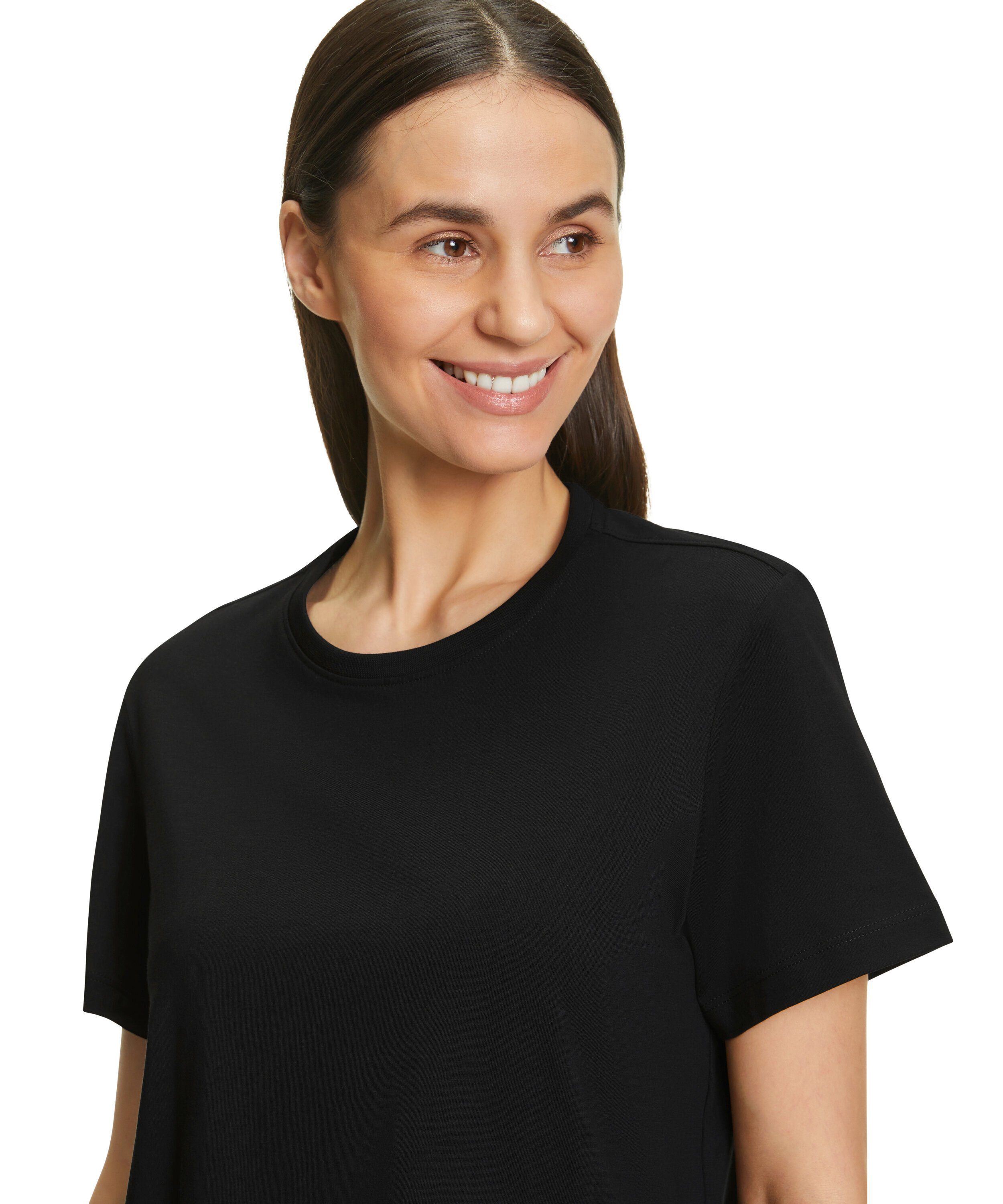 hochwertiger aus black FALKE (3000) T-Shirt Pima-Baumwolle (1-tlg)