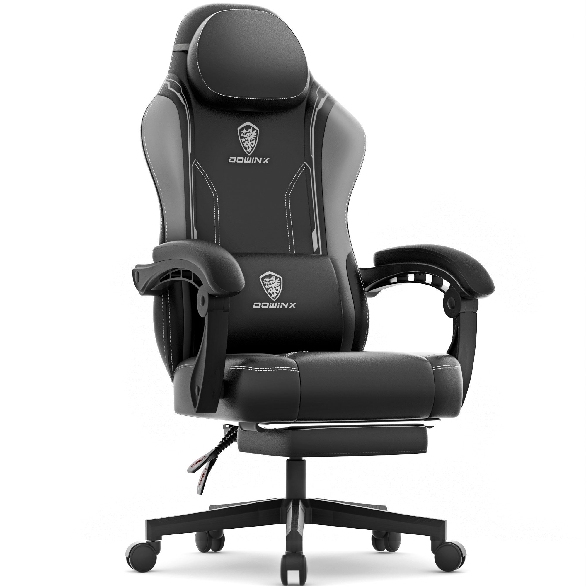Dowinx Gaming-Stuhl Ergonomischer Gaming Sessel, Racing Gamer Stuhl mit Lendenwirbelstütze, PC-Stuhl Verbreiterte Rückenlehne