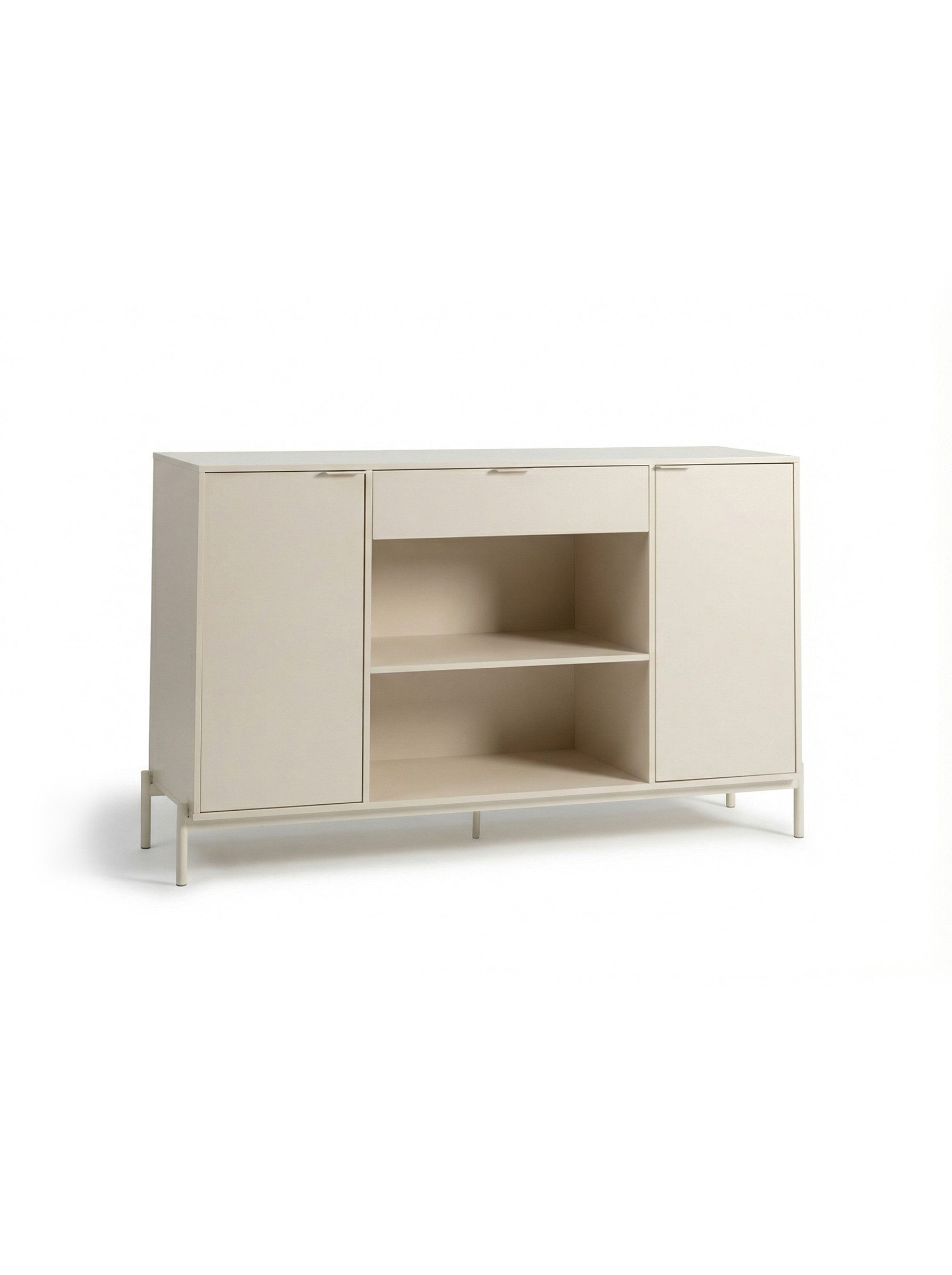 faee Sideboard Aura, mit 2 Türen, 1 Schubkasten, 2 offene Fächer, 4 Innenfächer, beige