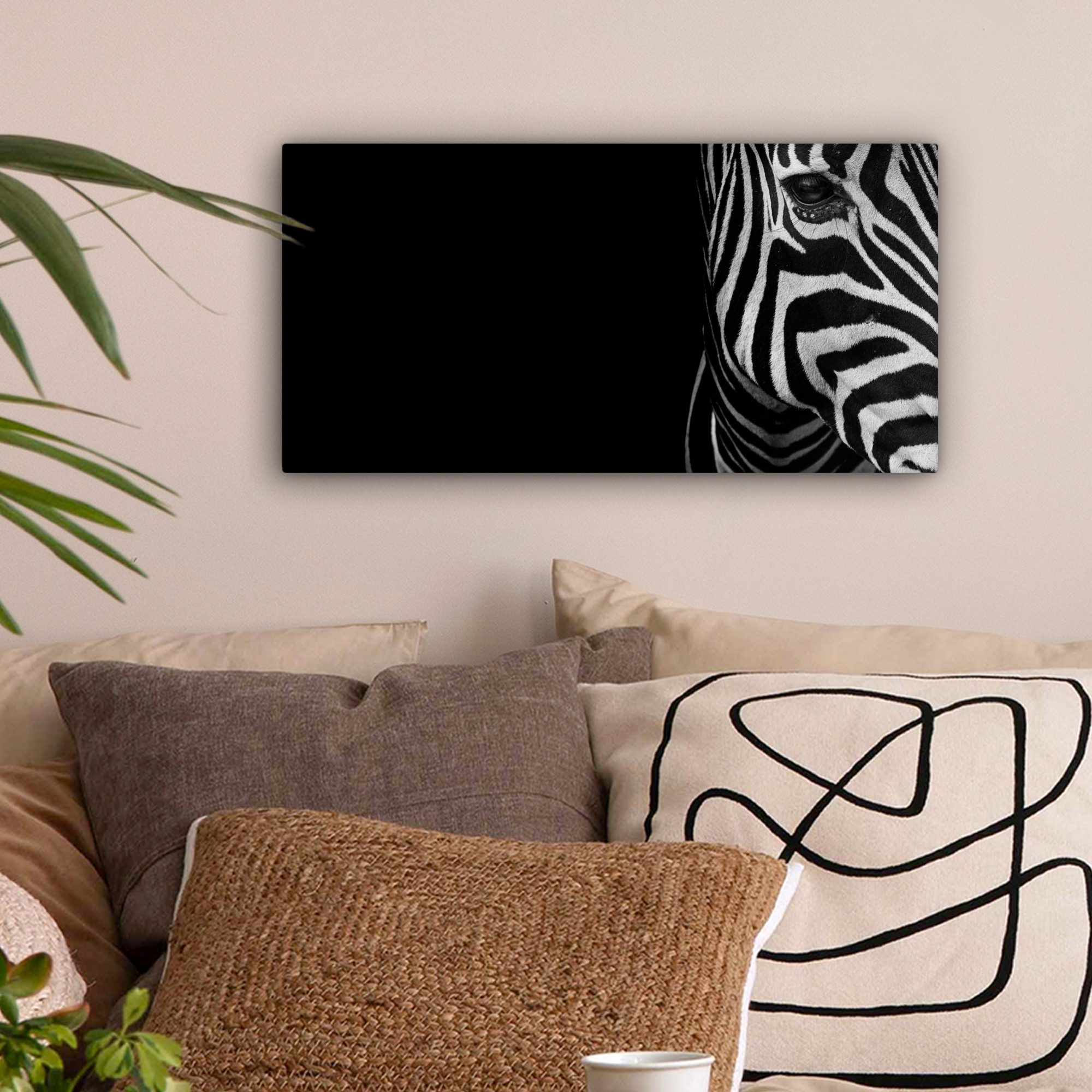 OneMillionCanvasses® Leinwandbild Panorama Tiere - Zebra günstig online kaufen