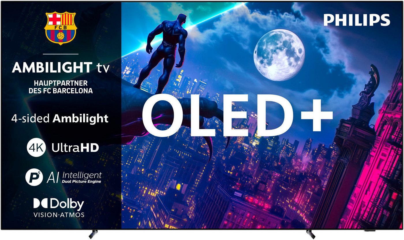 PHILIPS 77 Zoll 4K OLED950 OLED+ Ambilight TV (77OLED950/12, 77 Zoll / 194 cm, UHD 4K, Dolby Vision, Dolby Atmos, HDMI 2.1, Ambilight)