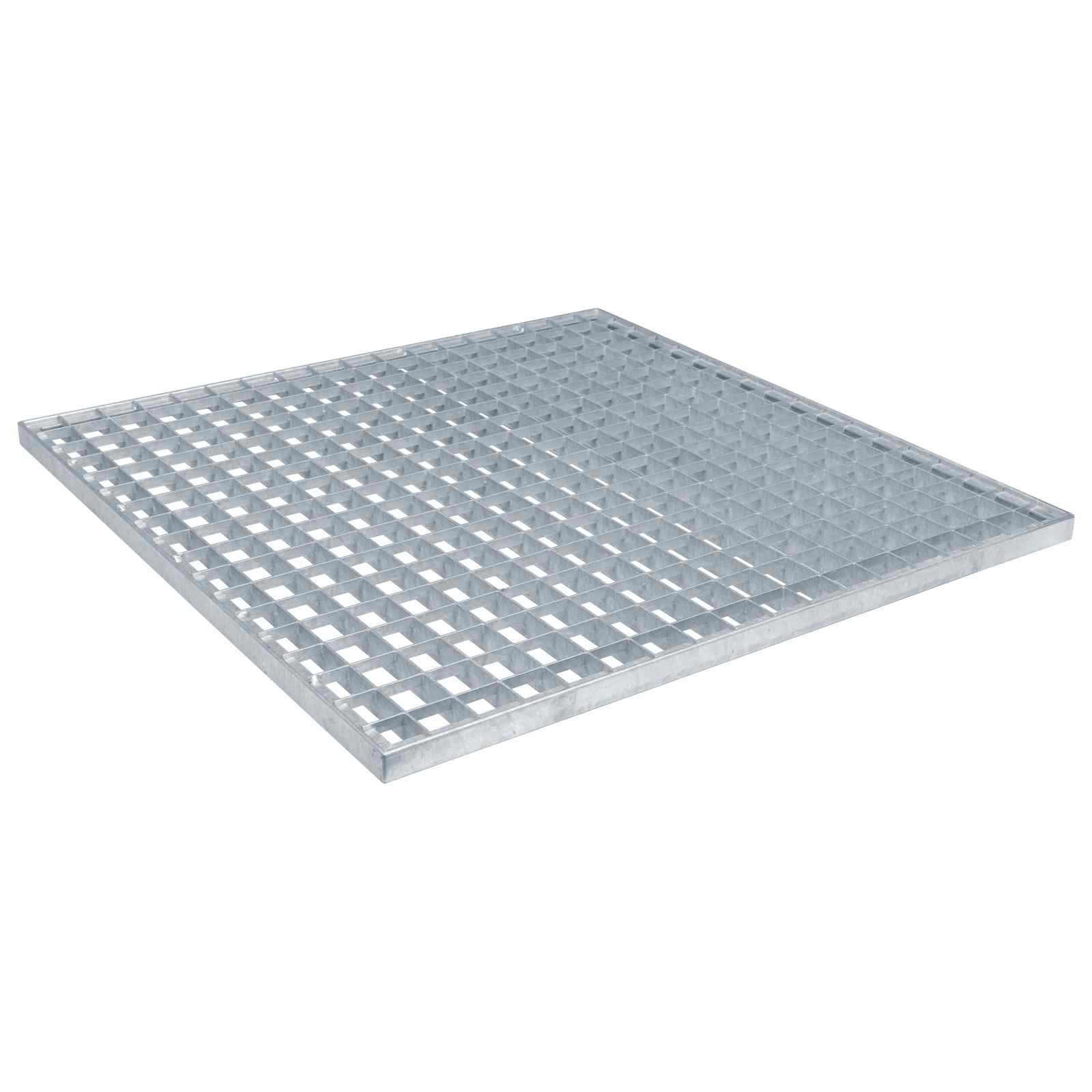 vidaXL Rasengitter Gitter Silber 60 x 60 x 2 cm Feuerverzinkter Stahl, 60x60 cm, 1-St.