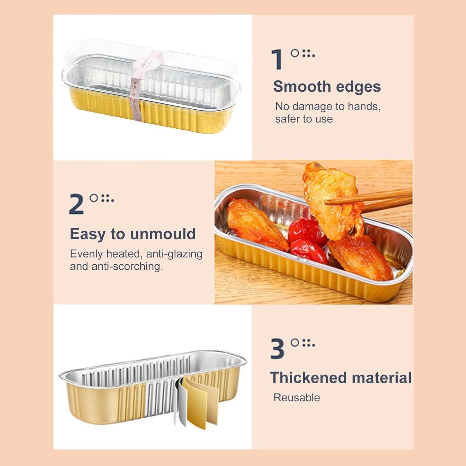 LuxusKollektion Muffinform Kuchenform Mini Muffinförmchen Aluminium 30Stk Deckel Gold-30PCS