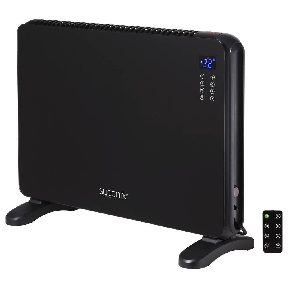 Sygonix Heizgerät SY-6735640 Heizgerät 20 m² Schwarz, Mit Ein-/Aus-Schalter, Display, Wandmontage möglich, Timer, Mit Fernbe