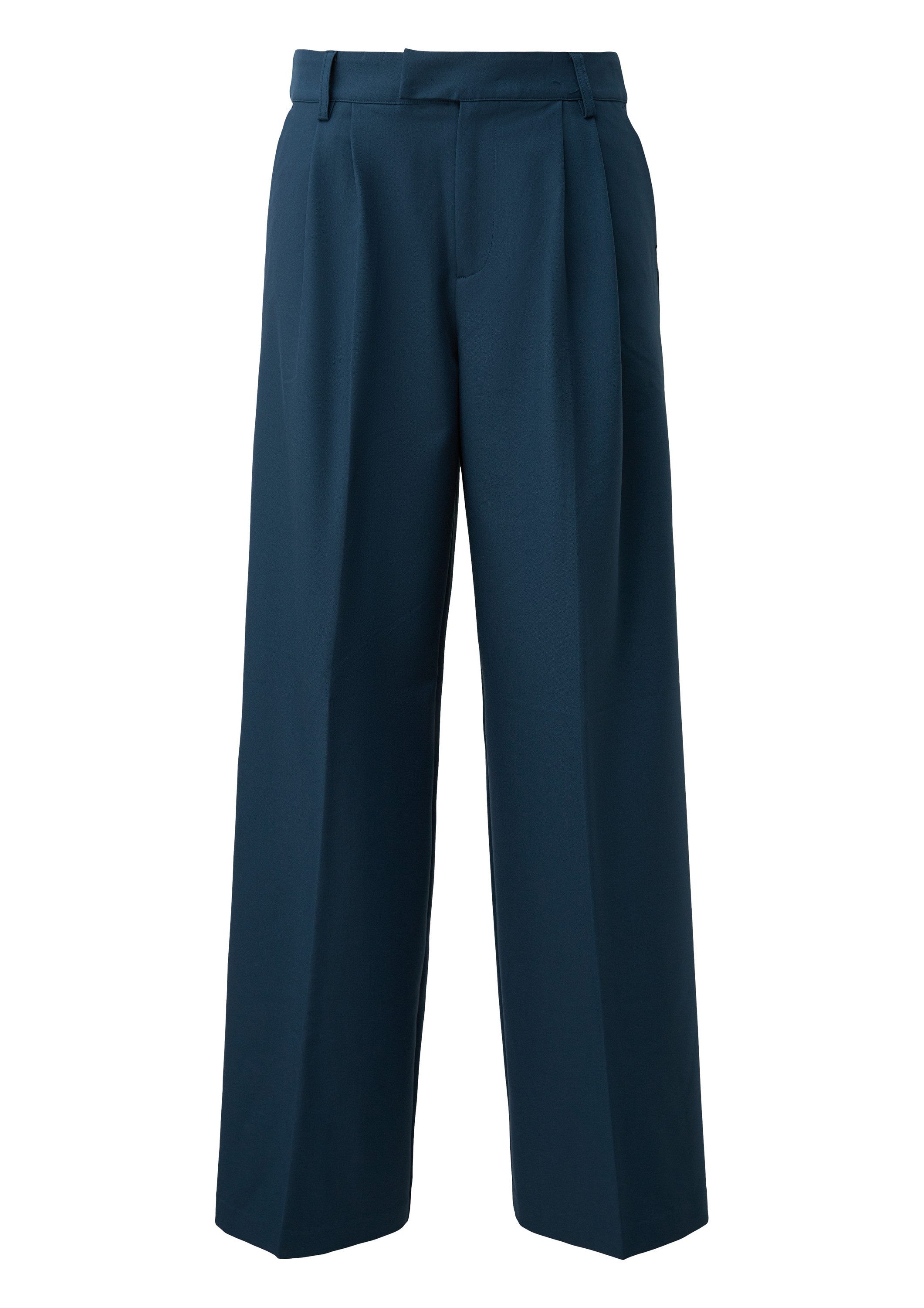 QS Chinos Hose Wide Leg Hose mit Bundfalten günstig online kaufen