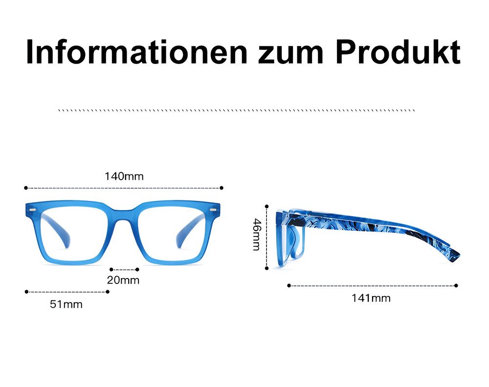 PACIEA Lesebrille Damen Herren Quadratisch Vollrand Anti Blaulicht Mode