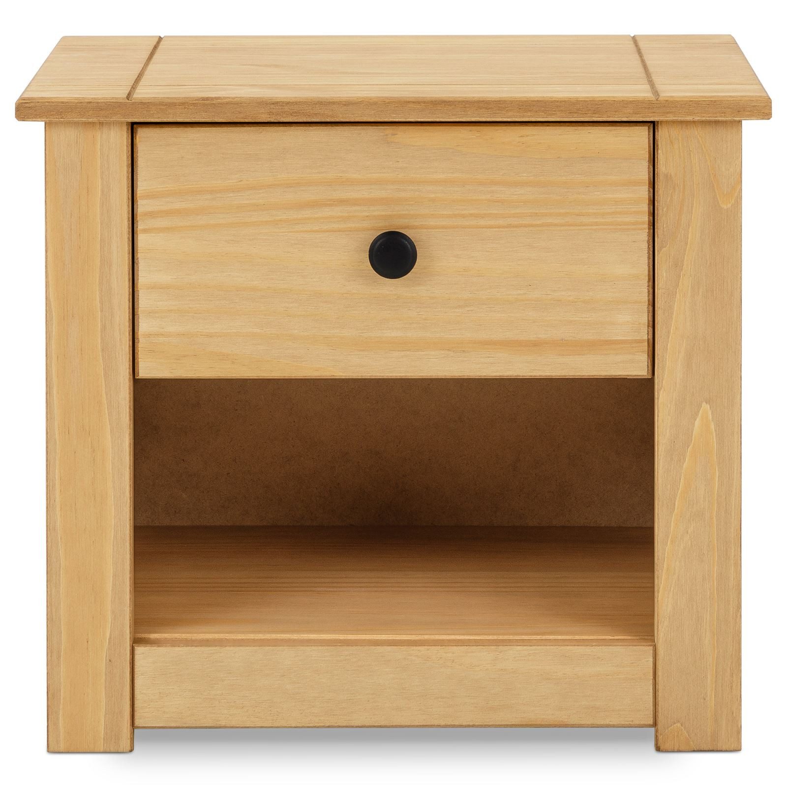 IDIMEX Nachtkommode CANCUN, Beistelltisch Holz 46x40 cm mit Schublade und Ablage Kiefernholz Braun