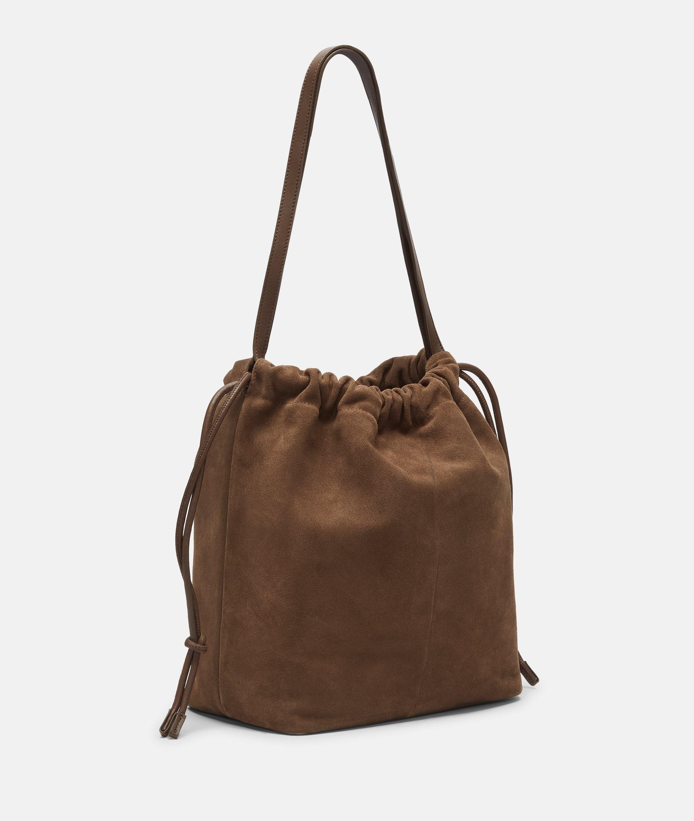 Liebeskind Berlin Schultertasche Lya Hobo M, Geräumige Beuteltasche aus weichem Veloursleder