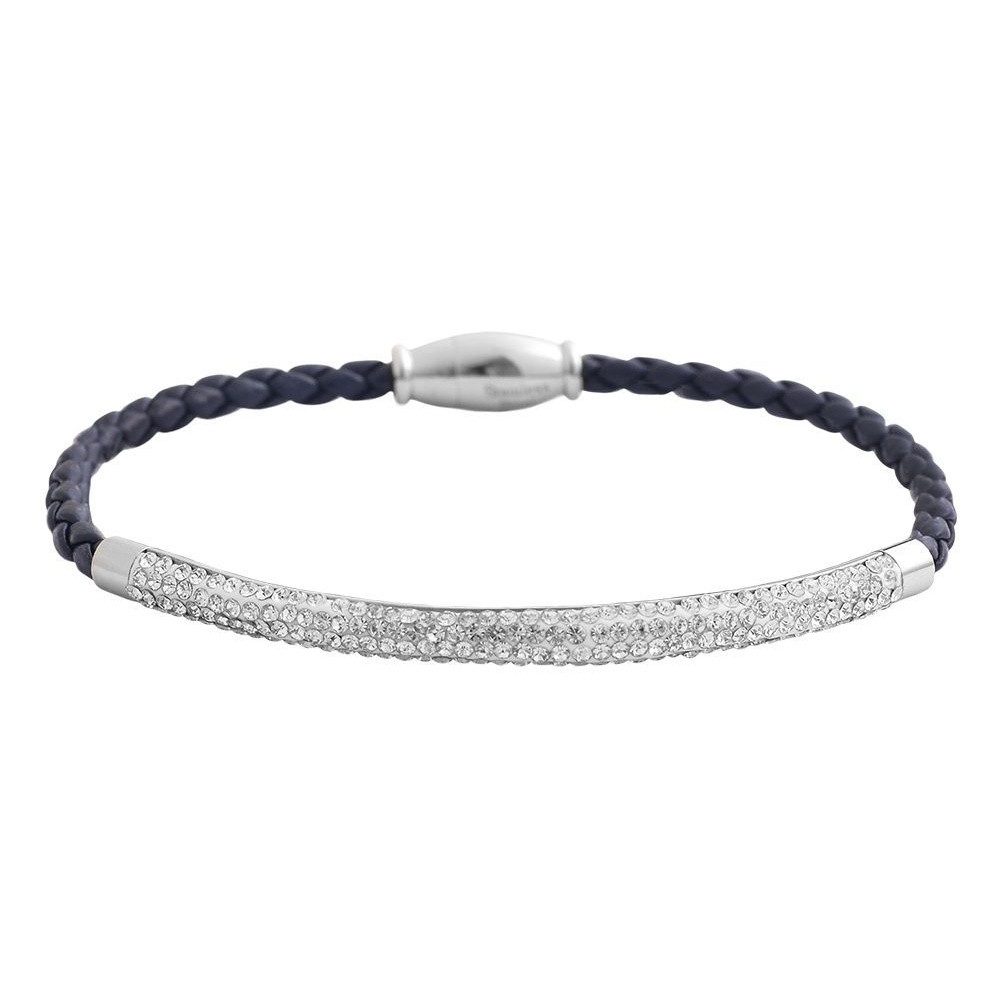 Adelia´s Armreif Armband – Armreif aus Leder mit Strass Steinchen 19 cm, Schöne Geschenkidee zum Jubiläum