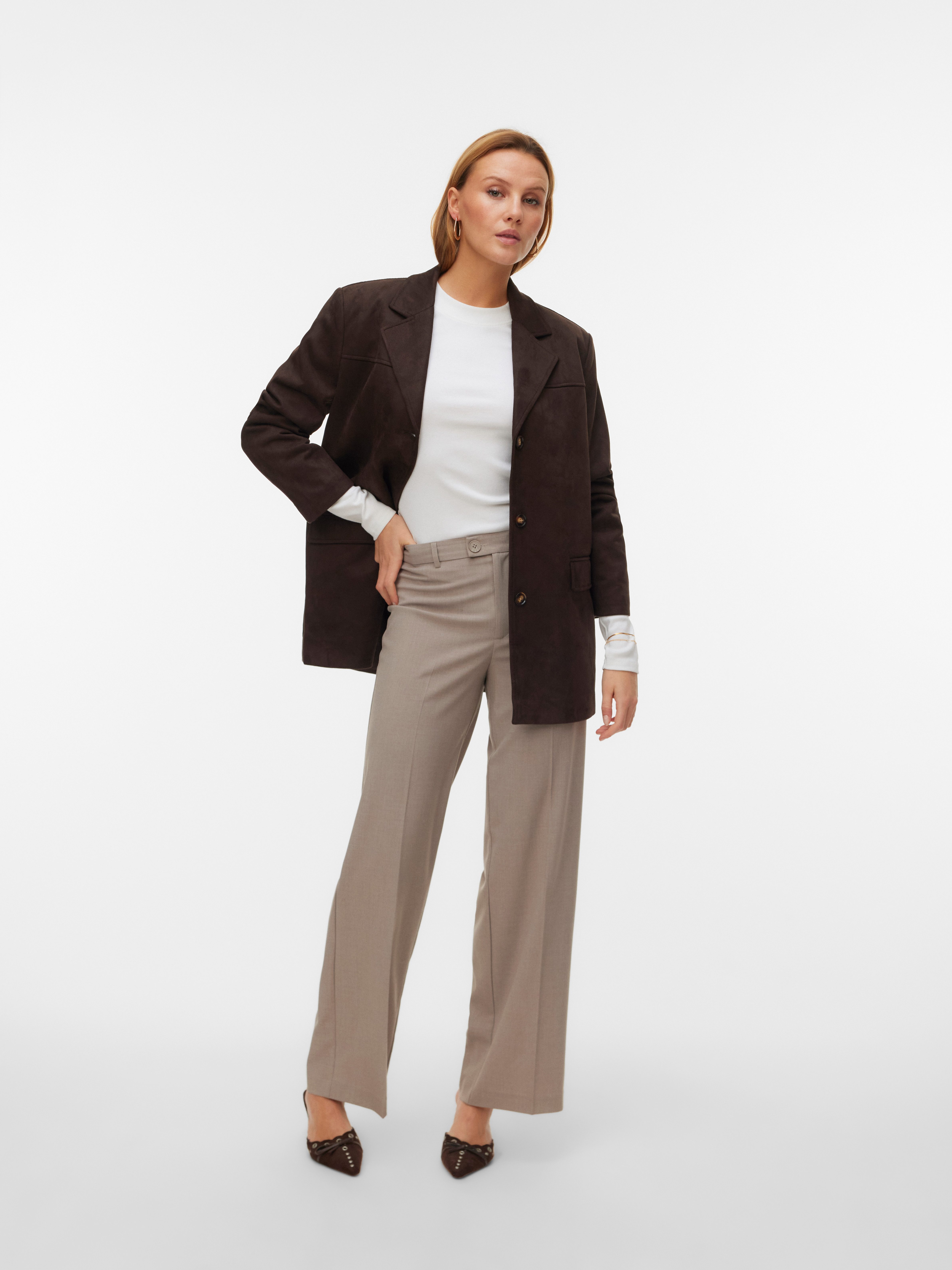 Vero Moda Anzughose VMTEXAS MW STRAIGHT PANT NOOS Materialmix
