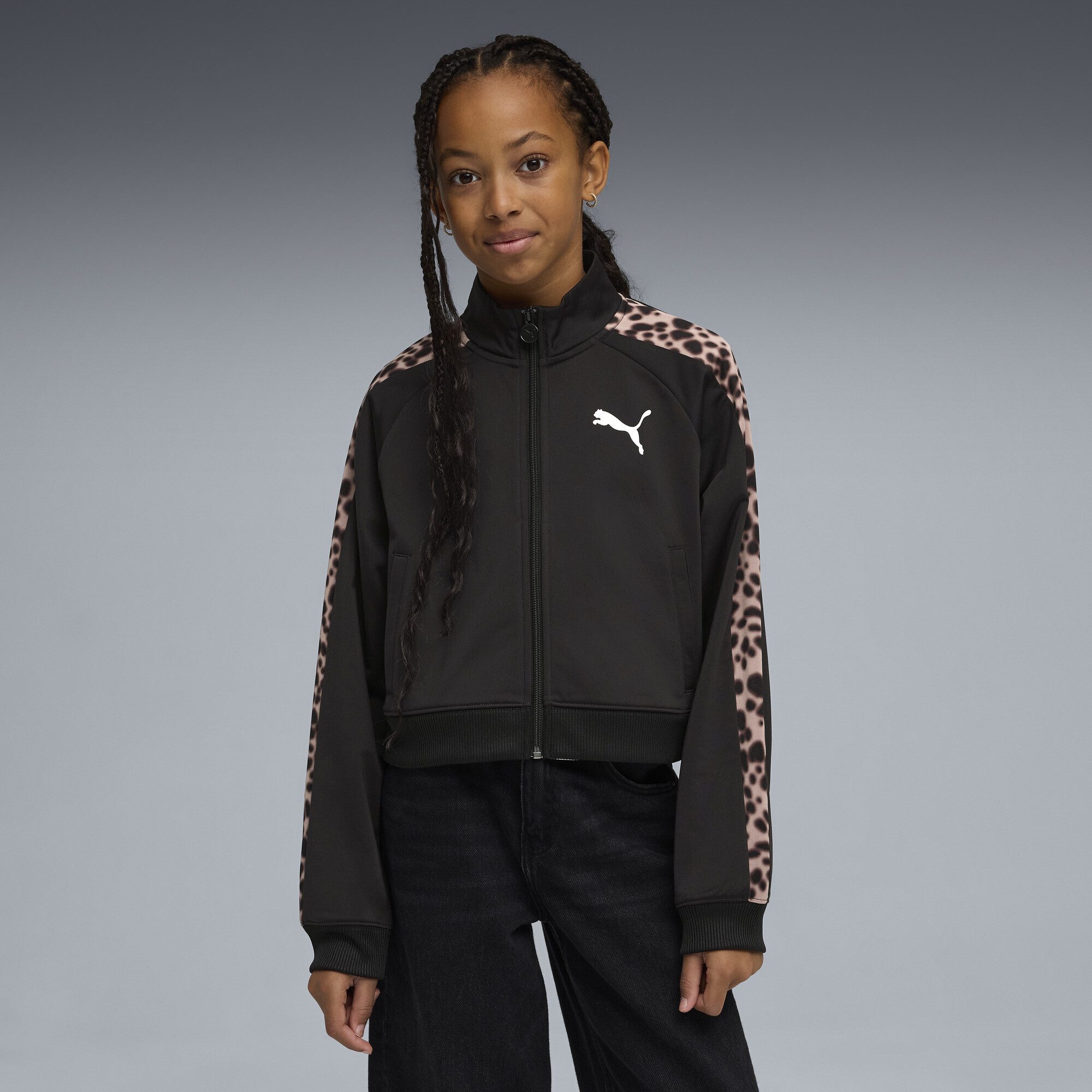 PUMA Sweatjacke T7 Animal Relaxed Trainingsjacke Mädchen