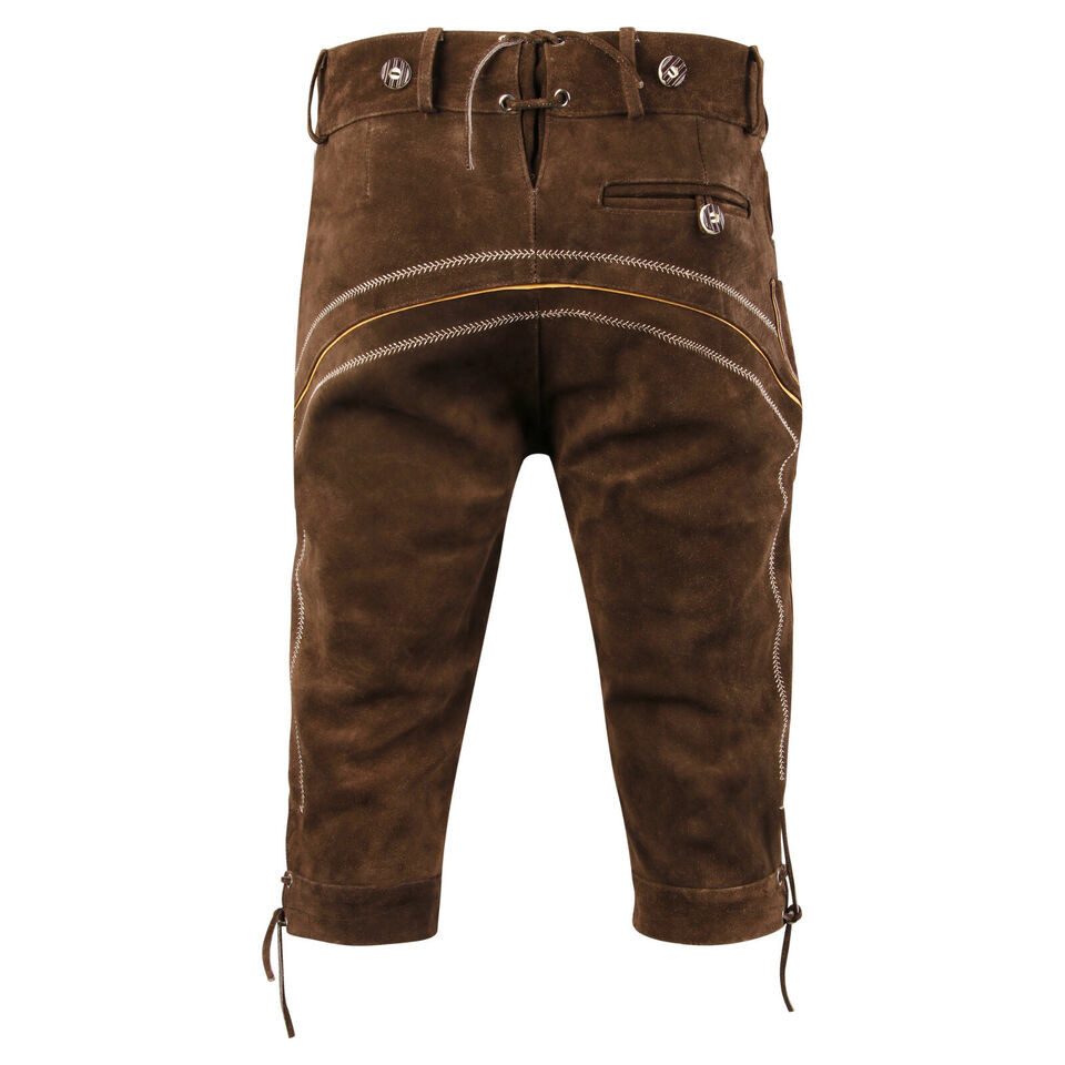 Myooka Trachtenlederhose Trachten Set Herren Trachtenlederhose Hemd Schuhe Socken LE2ROTSET