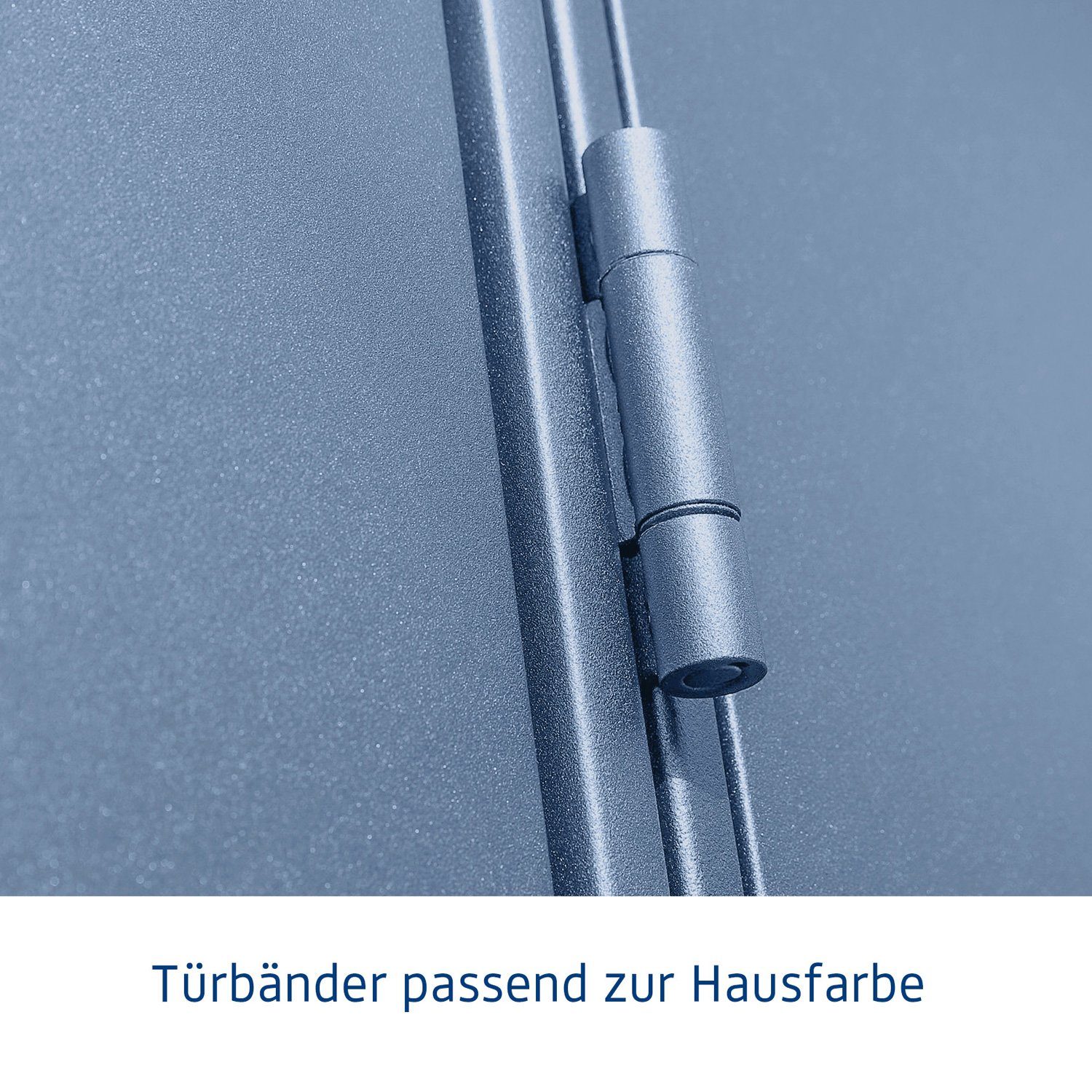 Hörmann 3, Ecostar Metall-Gerätehaus Gerätehaus mit Elegant taubenblau Typ 2-flügelige Pultdach Tür