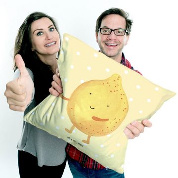 Mr. & Mrs. Panda Dekokissen BestFriends-Lemon - Gelb Pastell - Geschenk, Kissenhülle, gute Laune