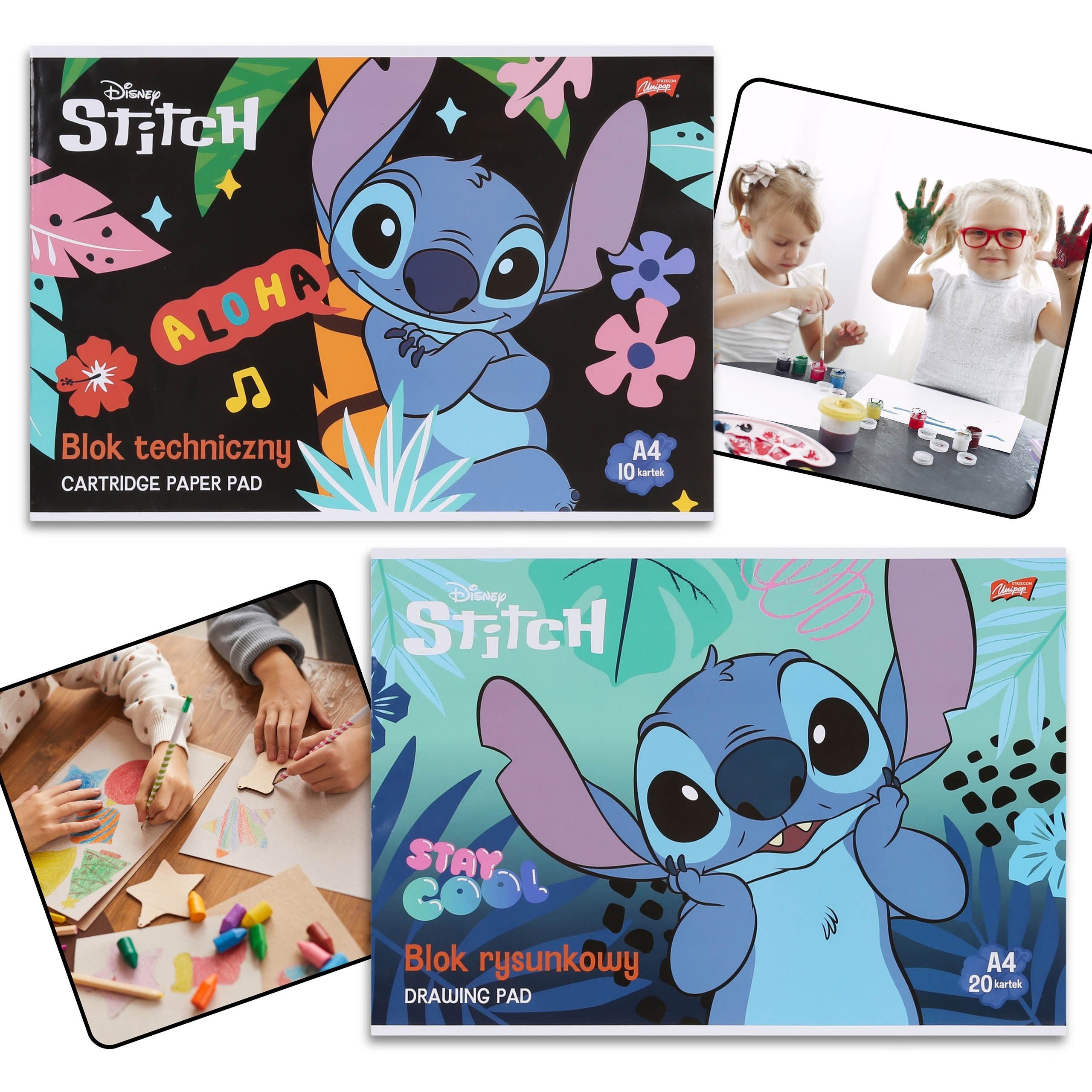 Disney Malblock DISNEY Stitch Blocksatz: Technik + Zeichnen A4, Schulbedarf