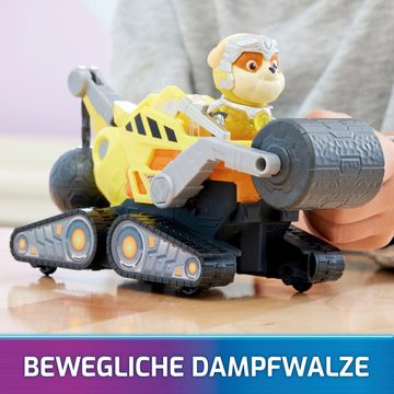 Spin Master Spielzeug-Auto Paw Patrol - Movie II - Basic Themed Vehicles Rubble, Baustellenfahrzeug mit Welpenfigur, Licht- und Soundeffekt