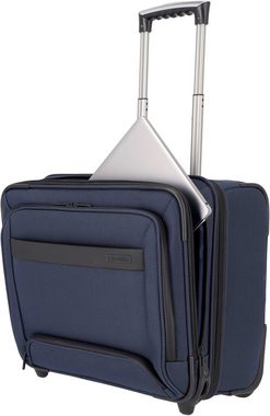 travelite Weichgepäck-Trolley Meet, 48 cm, marine, 2 Rollen, Handgepäck-Koffer mit 15,6-Zoll Laptopfach und Trolley-Aufsteck-System