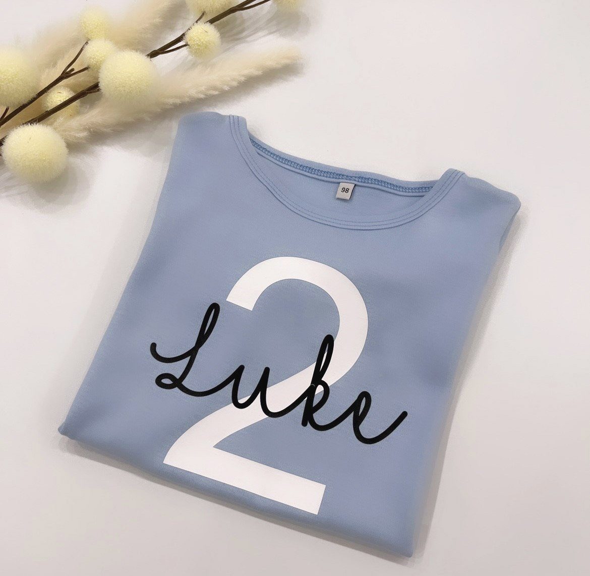 Babyshirt - - Kurzarm - Schwarz Geburtstagsshirt Kindershirt Namensshirt T-Shirt - Geburtstag, Personalisiert, Print-Shirt Lounis