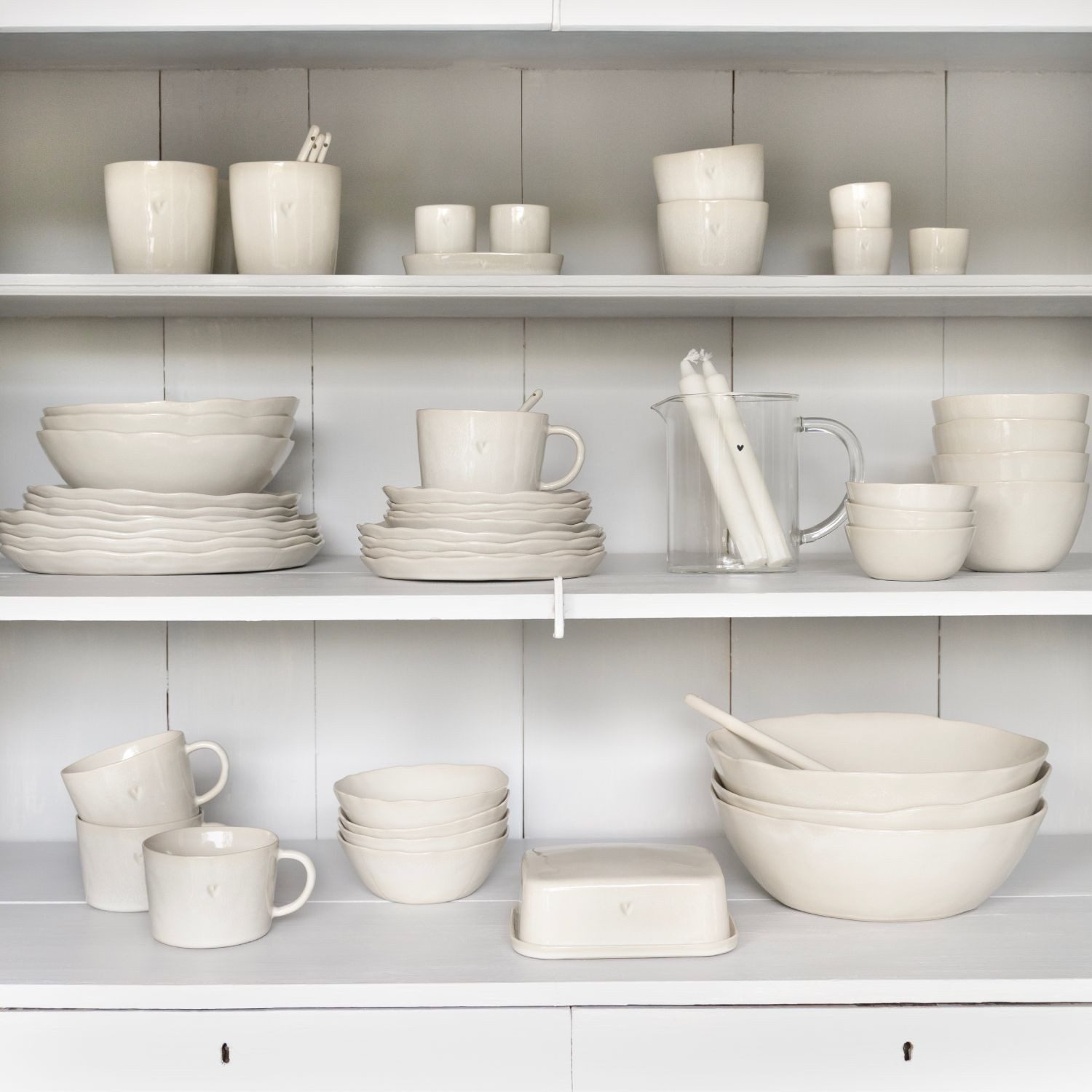 Bastion Collections Kuchenteller Clear Heart, Spülmaschinengeeignet, Creme, Clear Heart, H: 1,8cm