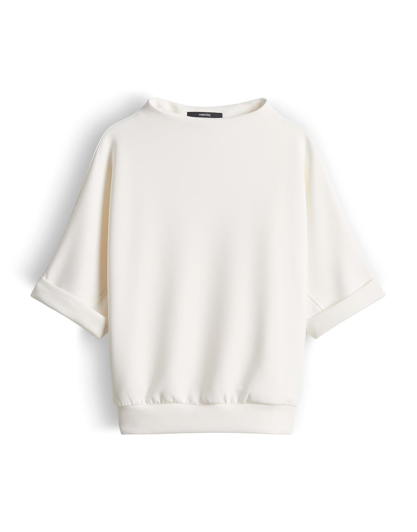 someday Sweatshirt Utaliana detail aus Cotton-Modal-Mix Ärmelaufschlag und Funnel Neck für relaxed Style