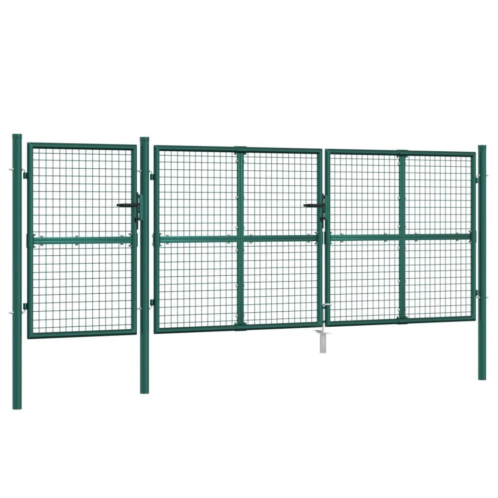 vidaXL Gartentor Mesh-Gartentor Grün 400x175 cm Verzinkter Stahl