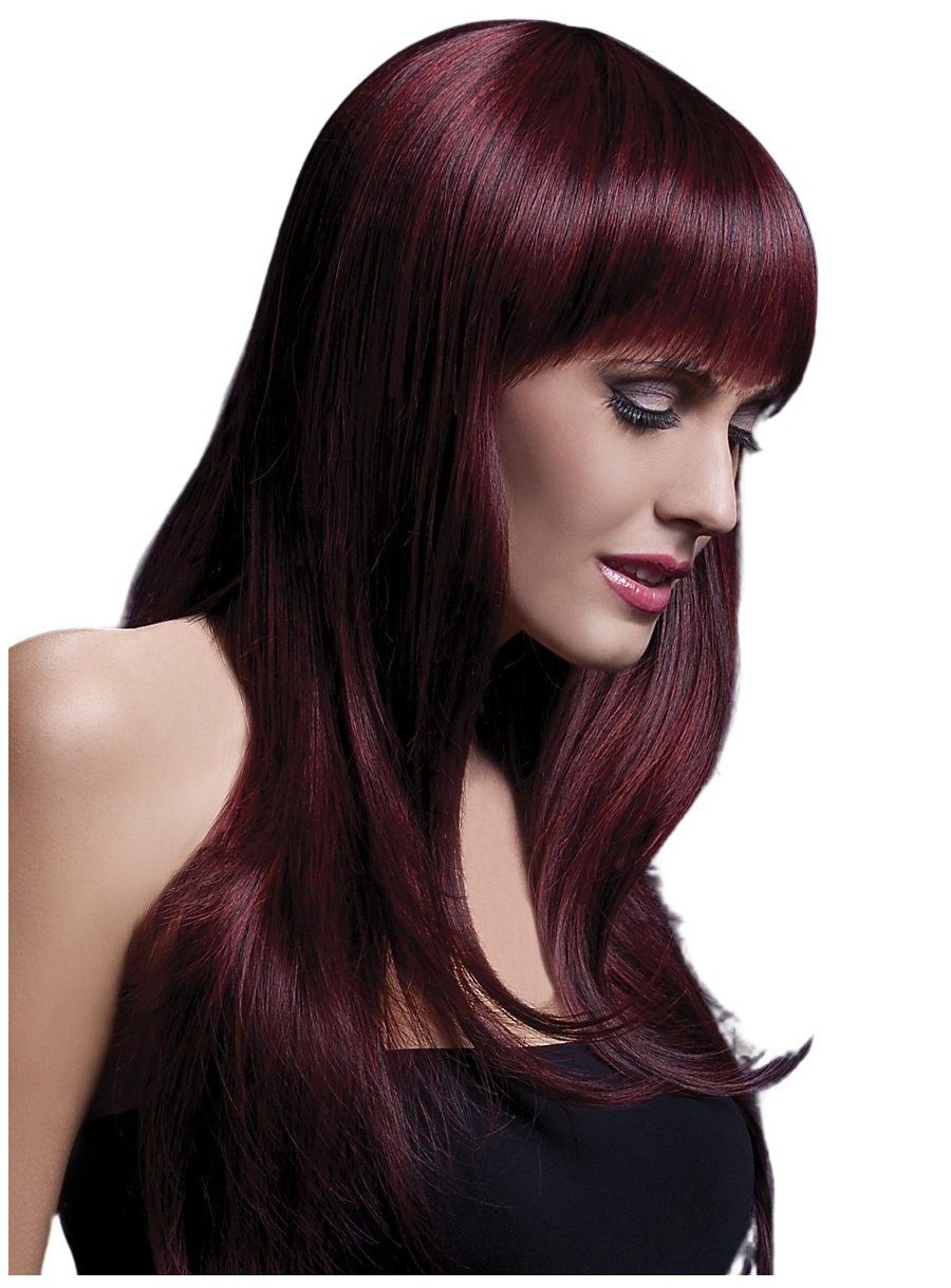 Smiffys Kostüm-Perücke Federschnitt Cherry - Kostüm Perücke für Fasching, Hochwertige Kunsthaar-Perücken aus der Fever Wig Collection