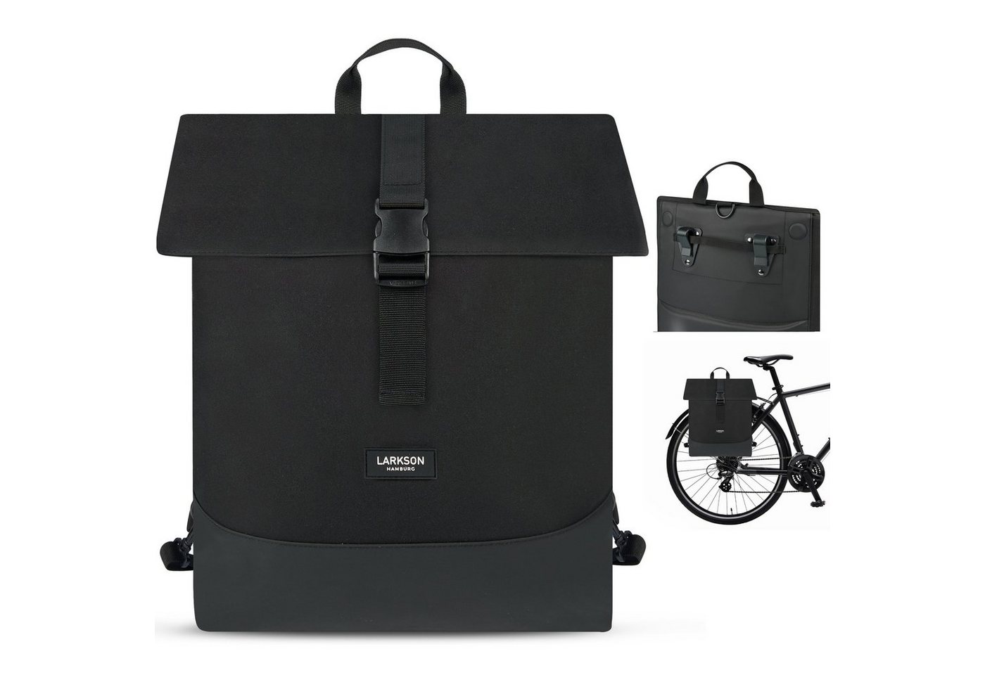 LARKSON Fahrradtasche Tammo Bike Fahrrad Rucksack Gepäckträger (1-tlg), Rucksack und Gepäckträgertasche, Wasserabweisend