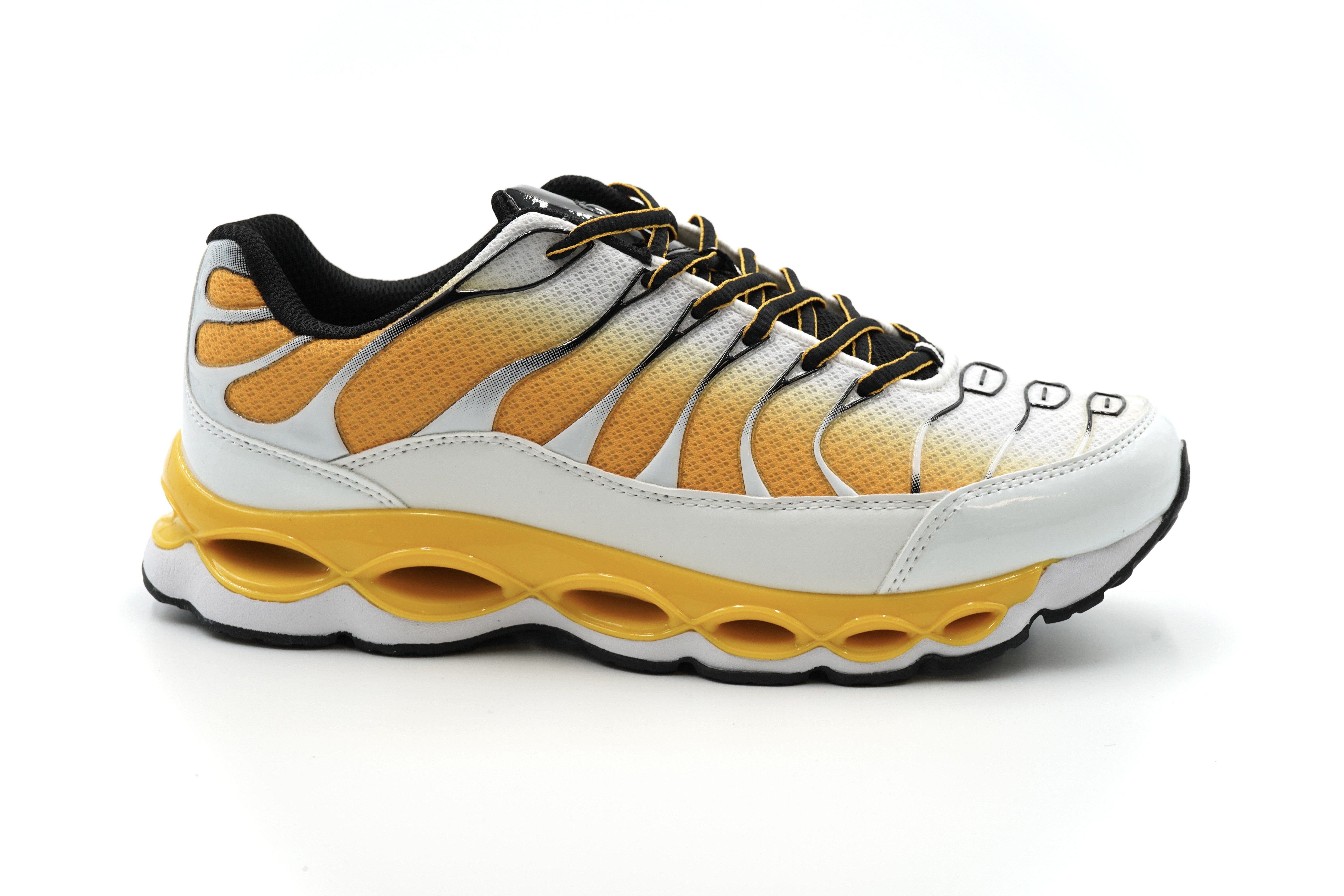 Sonderpostendiscount Herrensneaker C1001-37 White/Yellow mit gedämpfter Sohle Sneaker gedämpfte Sohle