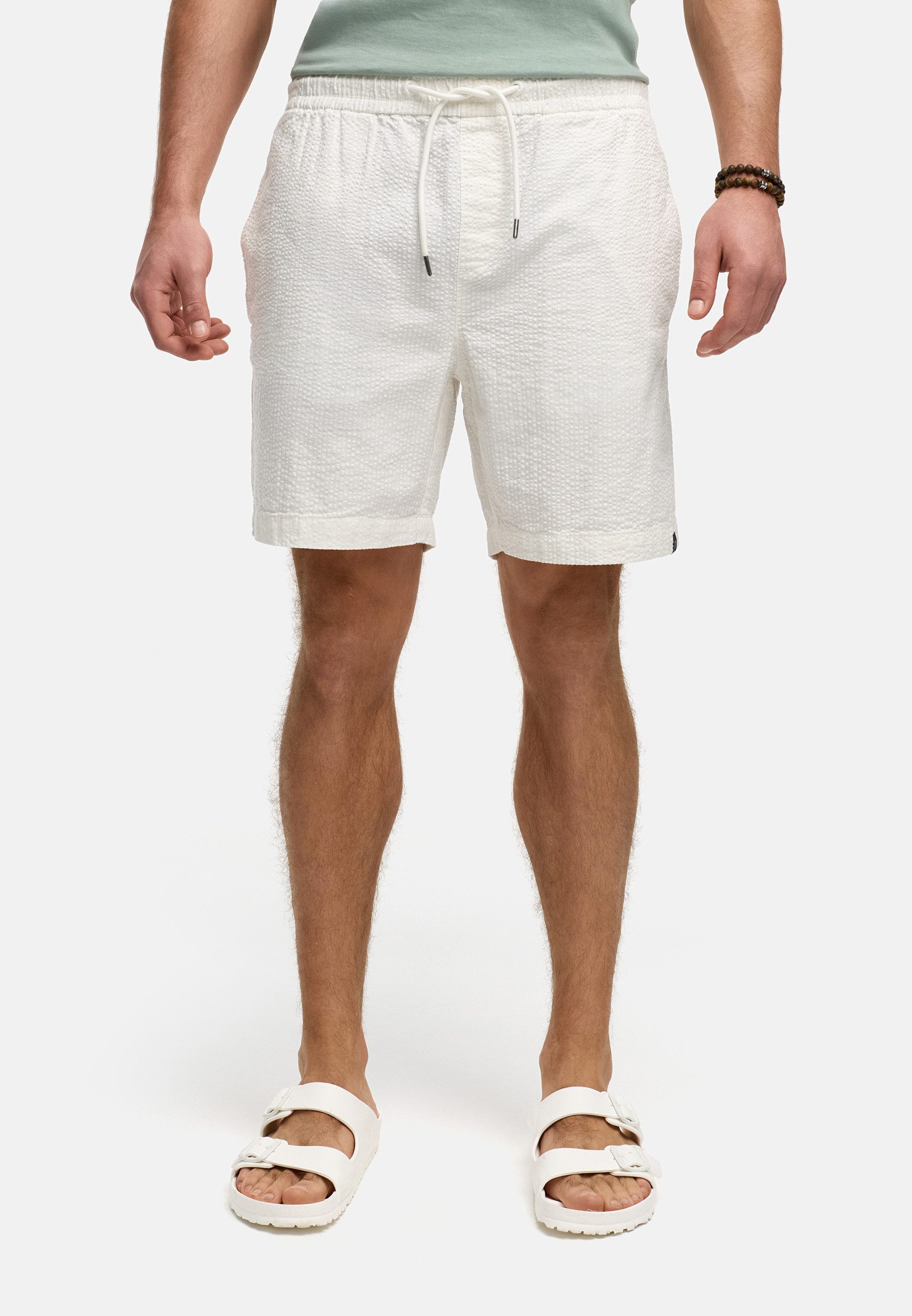 Indicode Chinoshorts INAlizzo aus Seersucker-Material für günstig online kaufen